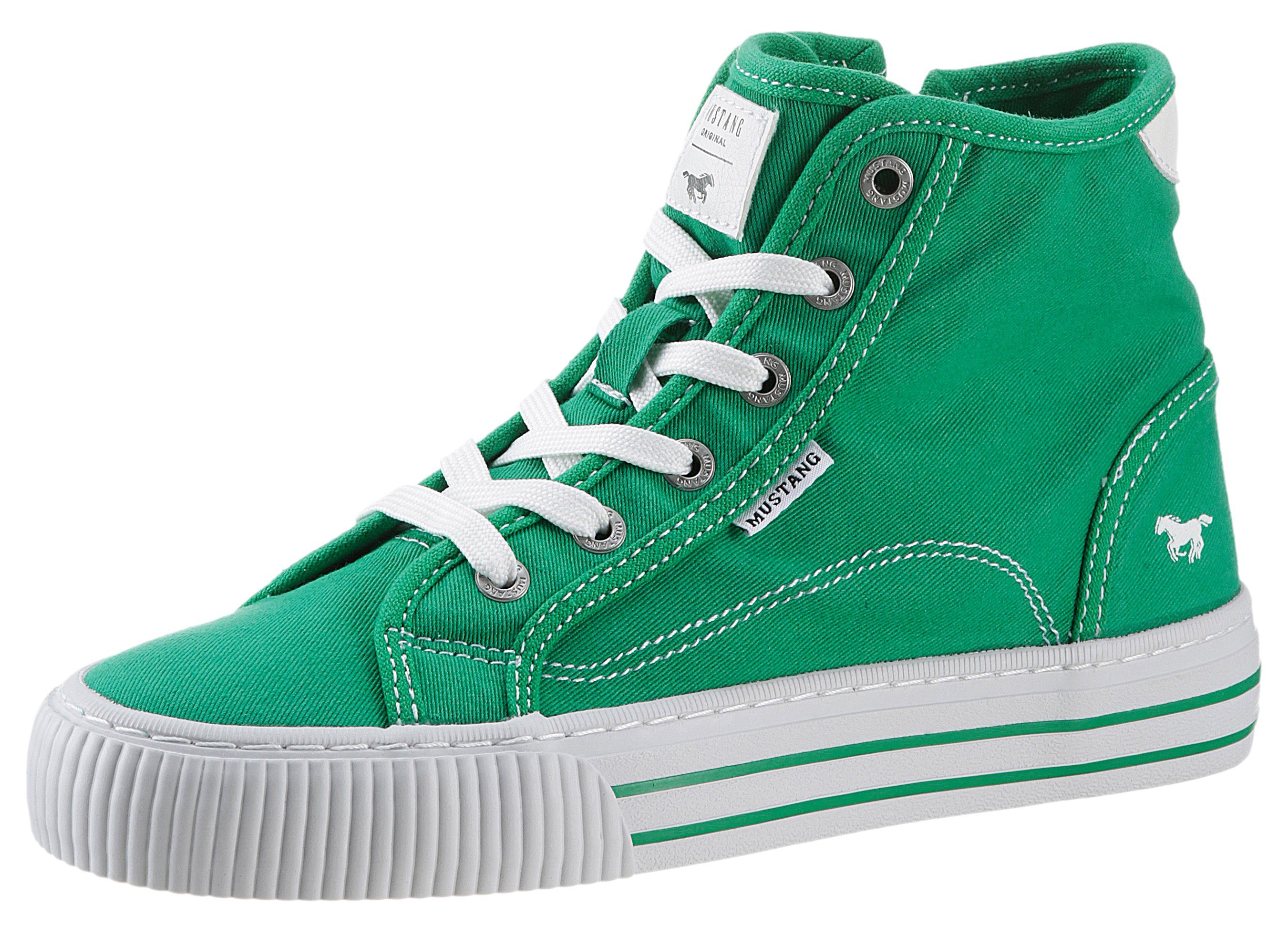 Mustang Shoes High-Top-Sneaker, Freizeitschuh, Schnürboots, Plateau, günstig online kaufen