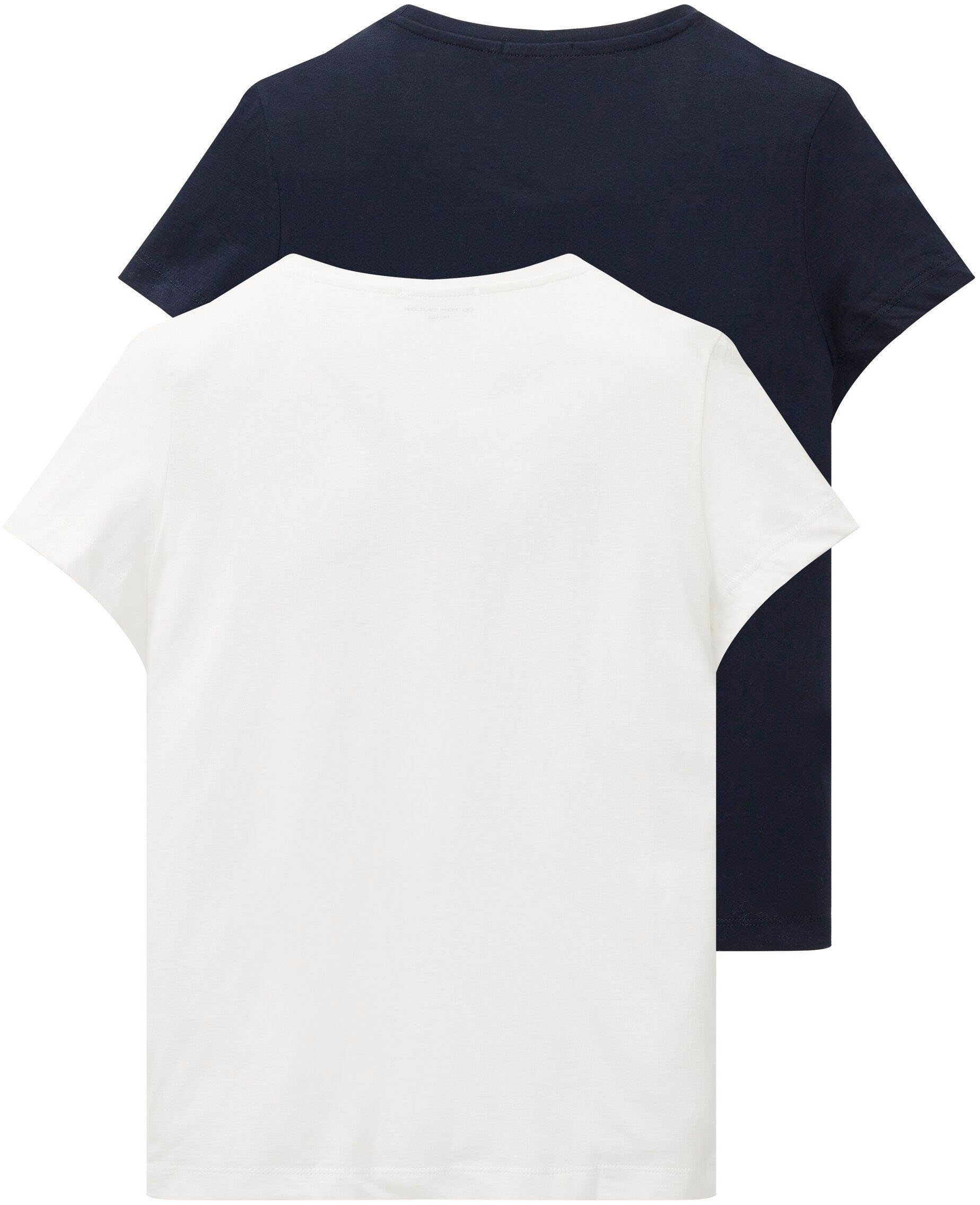 2-tlg) White TAILOR Whisper T-Shirt TOM im (Set, Doppelpack