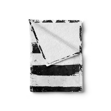 Wohndecke Gemütlicher Plüsch für den Innen- und Außenbereich, Abakuhaus, Vereinigte Staaten Schwarzweiss-Flagge