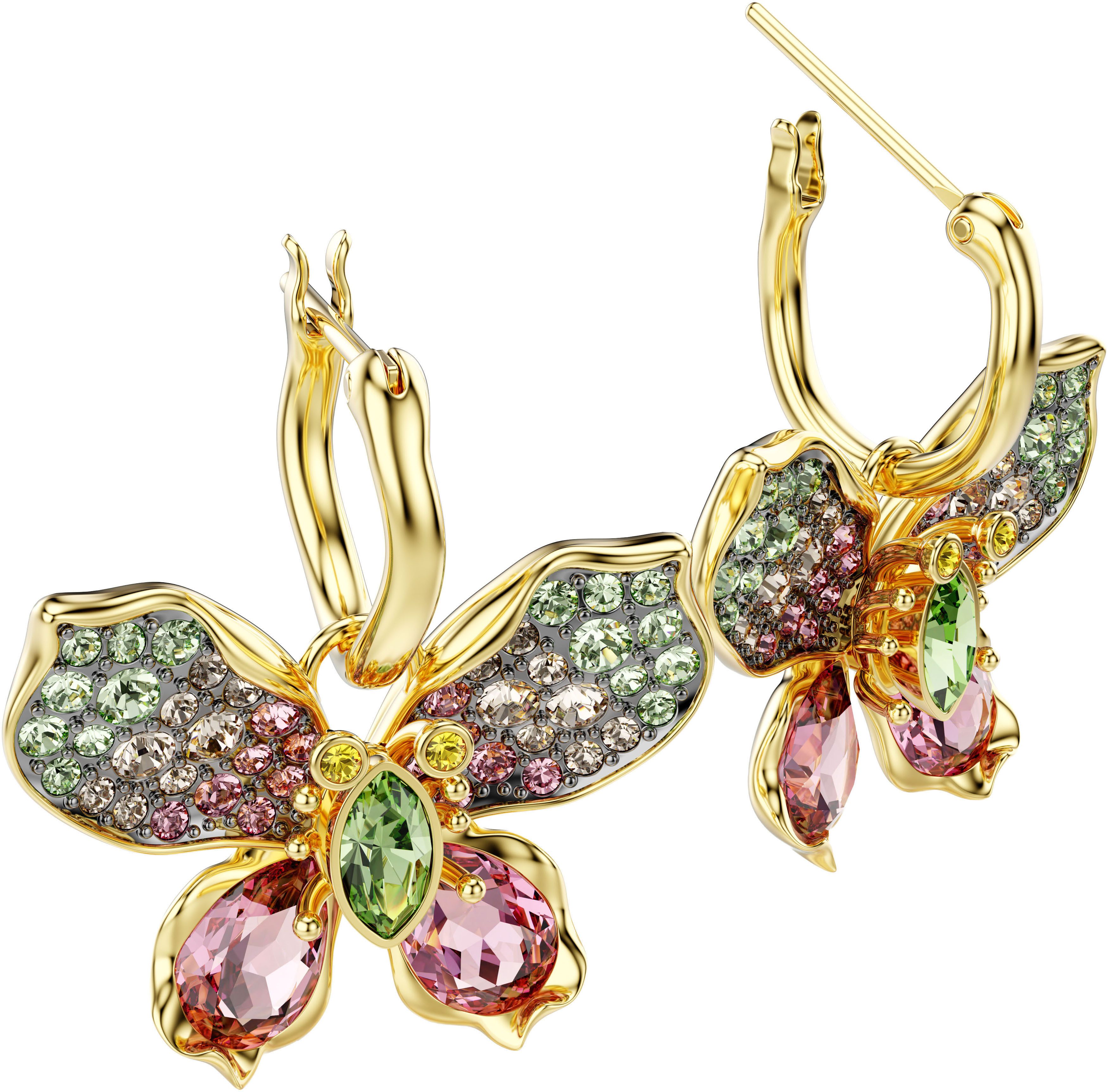 Swarovski Paar Creolen Schmuck Geschenk Idyllia Drop-Ohrhänger Schmetterling, mit Swarovski® Kristall - Einhänger abnehmbar