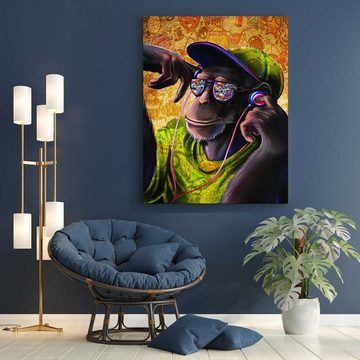 Mister-Kreativ XXL-Wandbild Cool Music Monkey - Premium Wandbild, Viele Größen + Materialien, Poster + Leinwand + Acrylglas