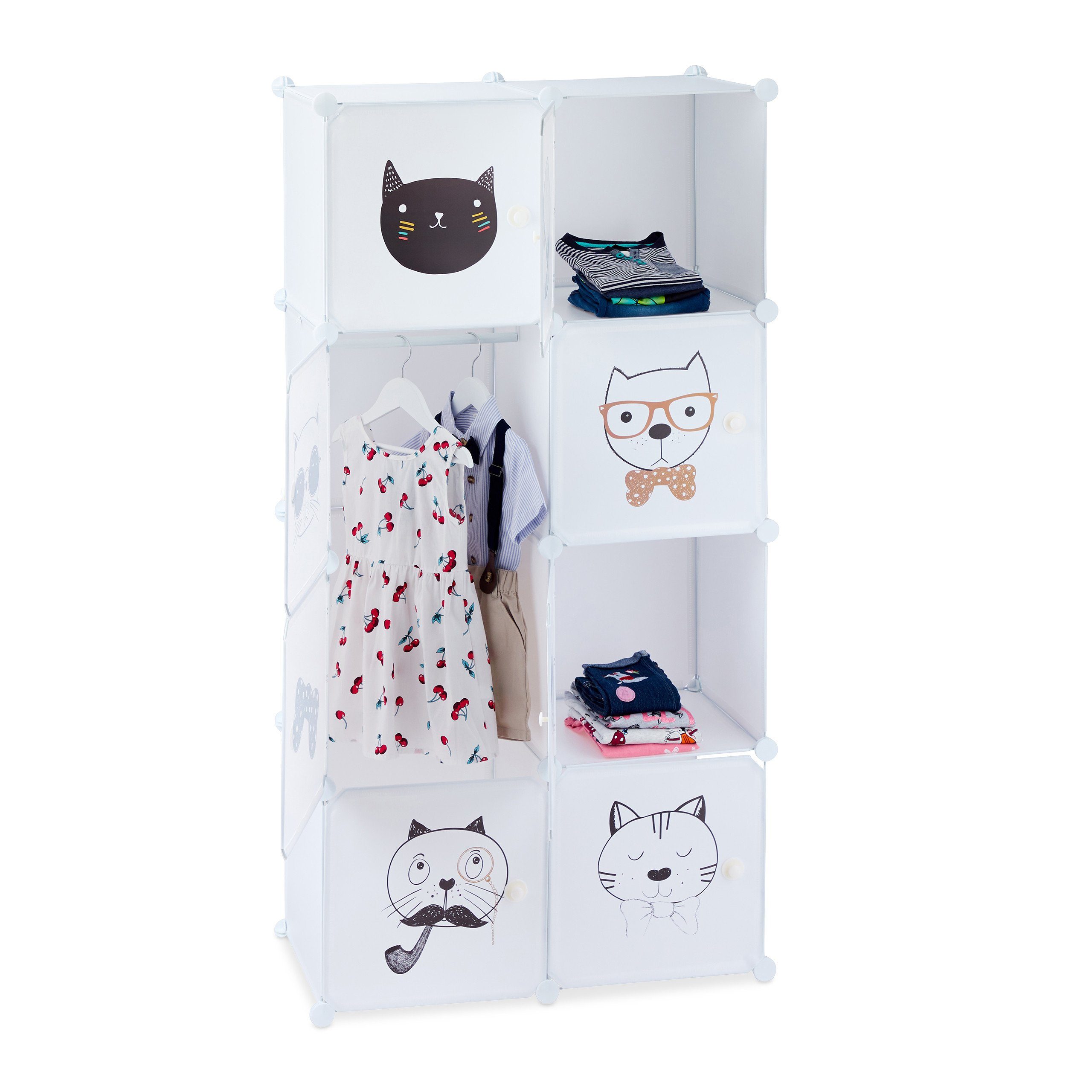 relaxdays Kinderkleiderschrank Steckregal für das Kinderzimmer günstig online kaufen