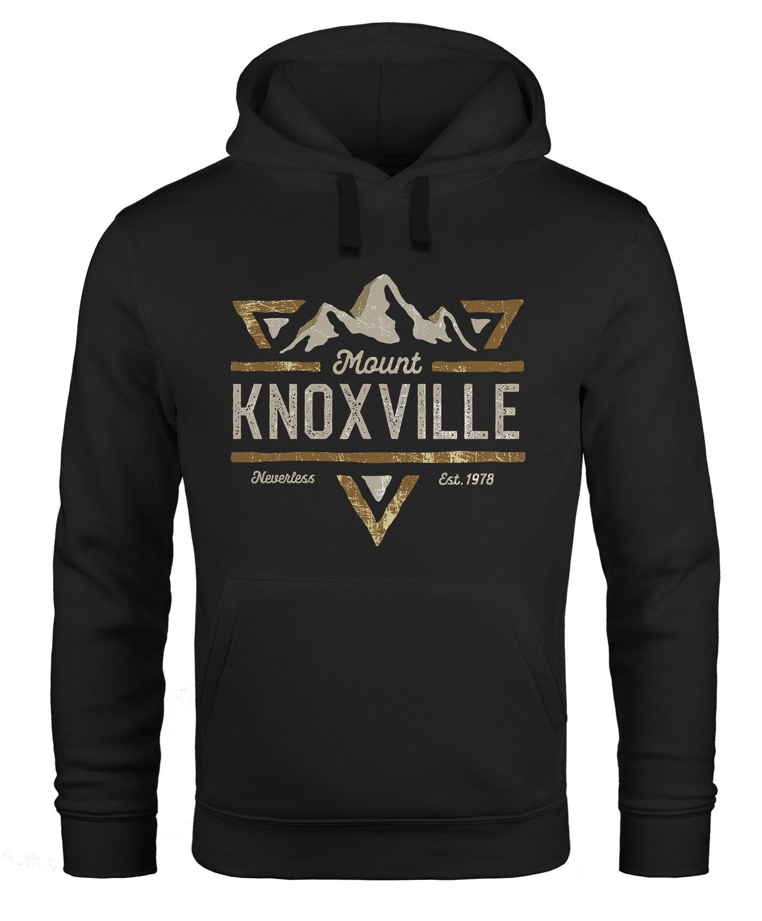 Hoodie Hoodie Herren Mountain Berge Adventure Emblem Retro Design Mount Knoxville Fashion Streetstyle Kapuzen-Pullover Männer Neverless®
