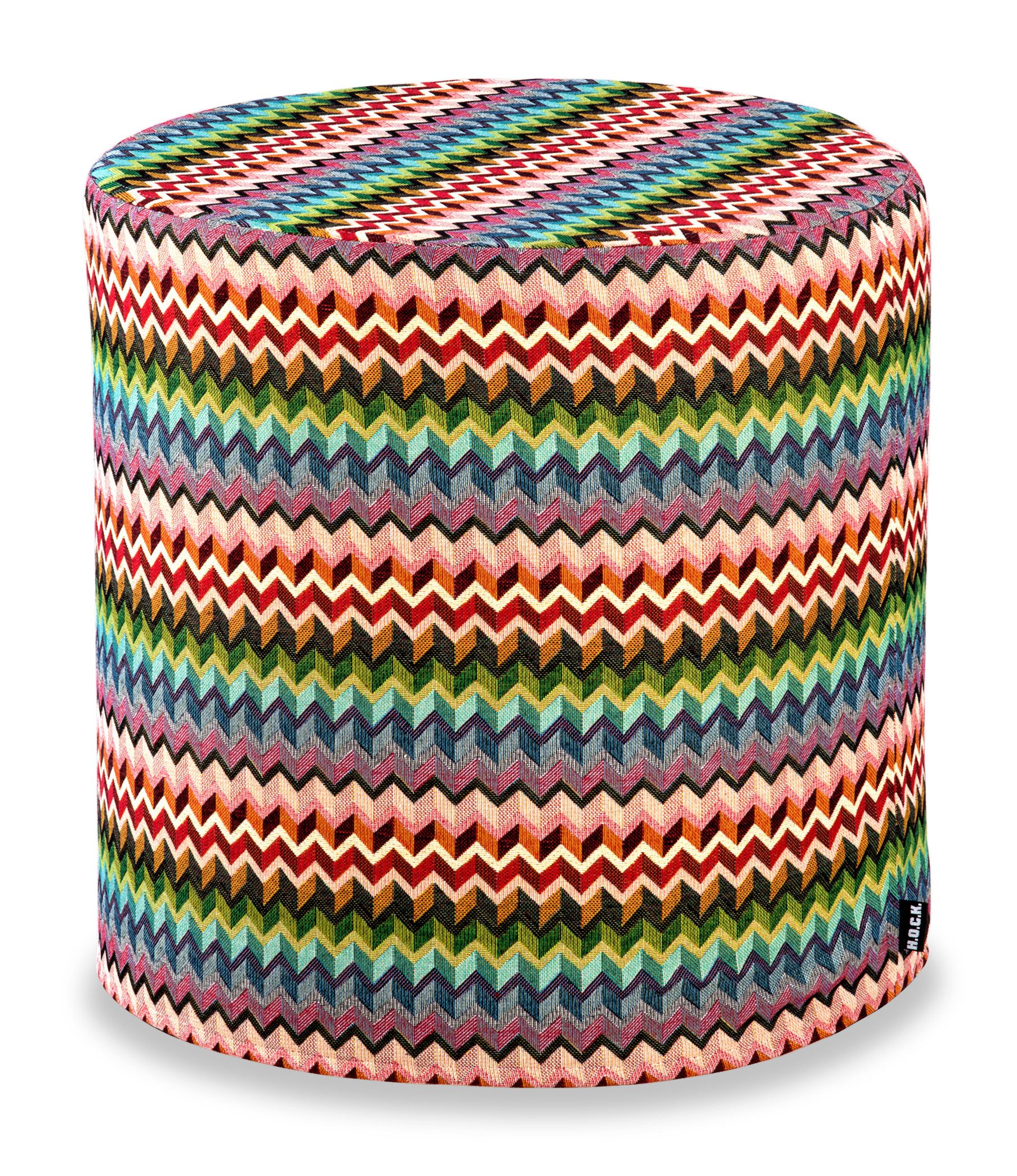 H.O.C.K. Sitzhocker H.O.C.K. Sila Hocker rund Pouf Ø45x45cm multicolor boho, Hocker, Barhocker & Sitzhocker, Schminktischhocker, Wohnzimmer Hocker