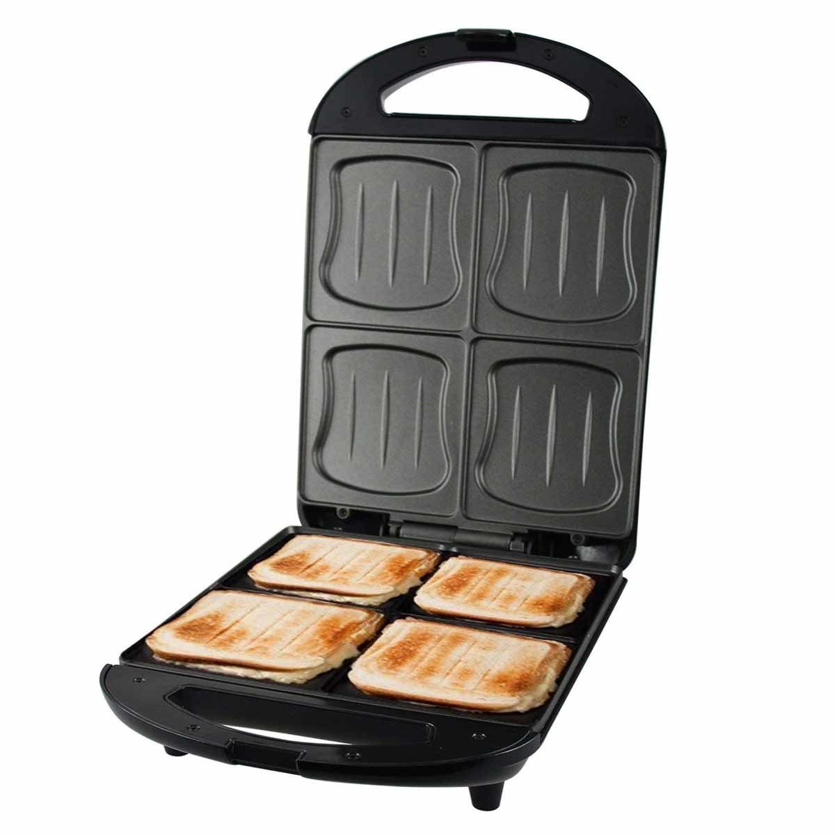 Sandwichmaker ST-111153 W Toast, 1300 Scheiben XXL-Sandwich-Toaster Emerio für 4