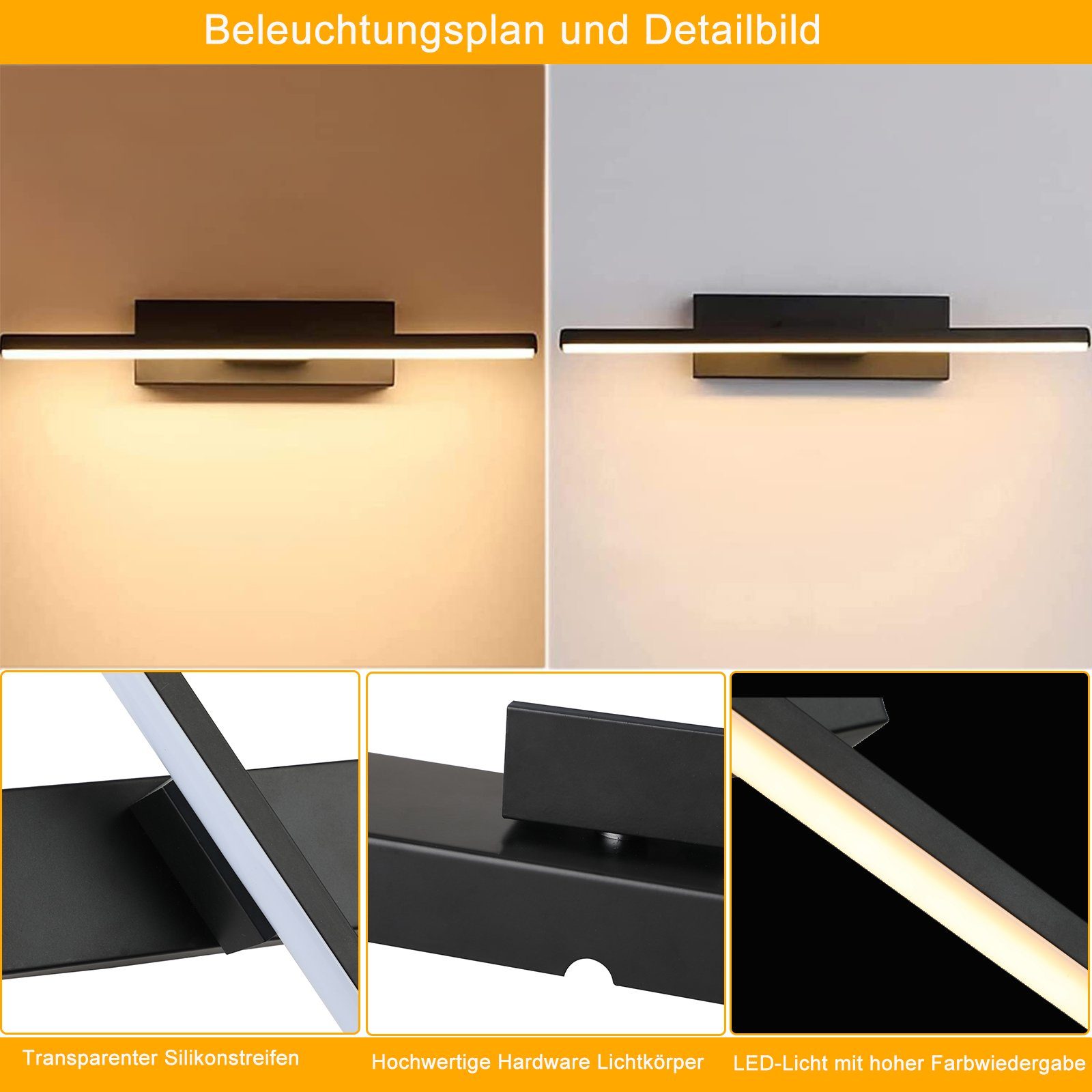 MUPOO LED Wandleuchte Innen,Modern Wandlampe 6-10 W, Wandbeleuchtung 600-1000lm