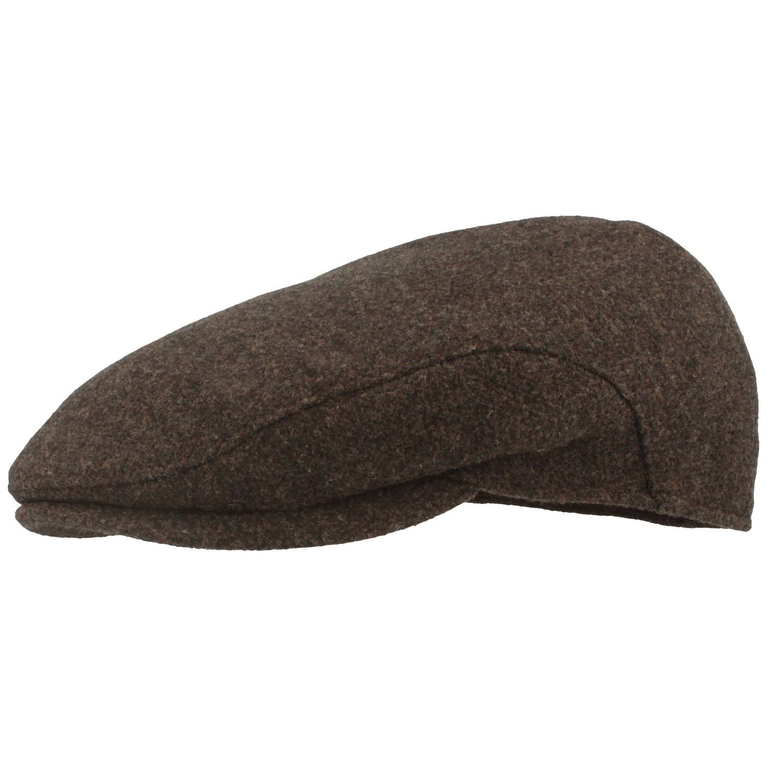 Breiter Schiebermütze Flatcap aus reiner Wolle mit Ohrenklappen günstig online kaufen