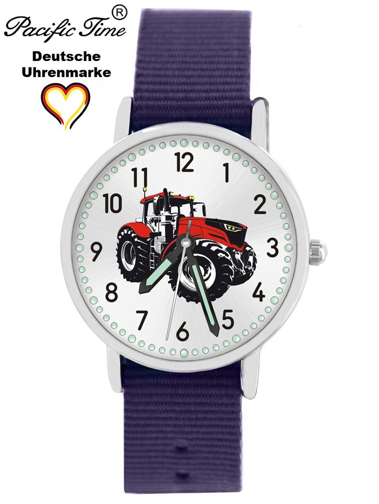 Wechselarmband, Mix Design Armbanduhr - Pacific Quarzuhr violett Traktor Versand Time Gratis rot Kinder und Match