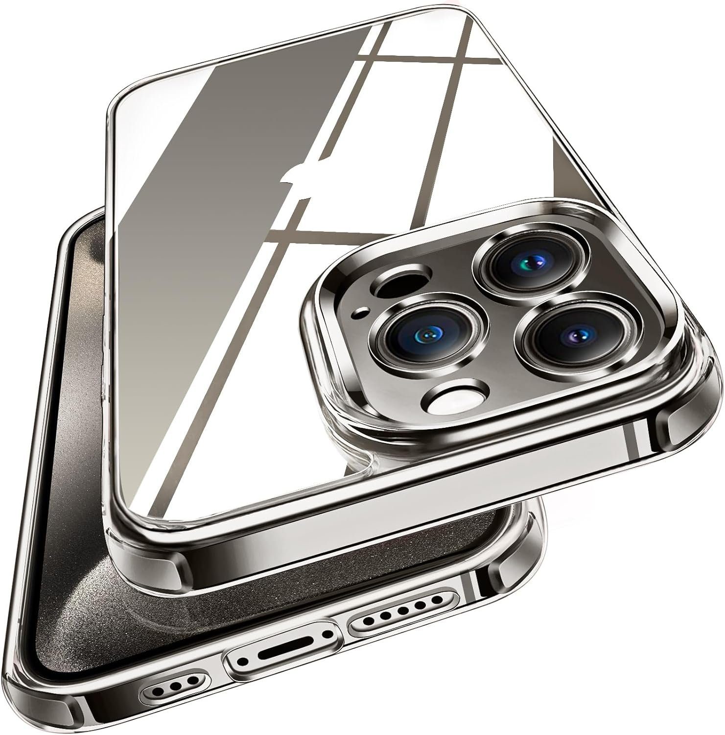 MSM Handyhülle Hülle für Apple iPhone 15 / Pro / Max / Plus Silikon Schutz Case Klar