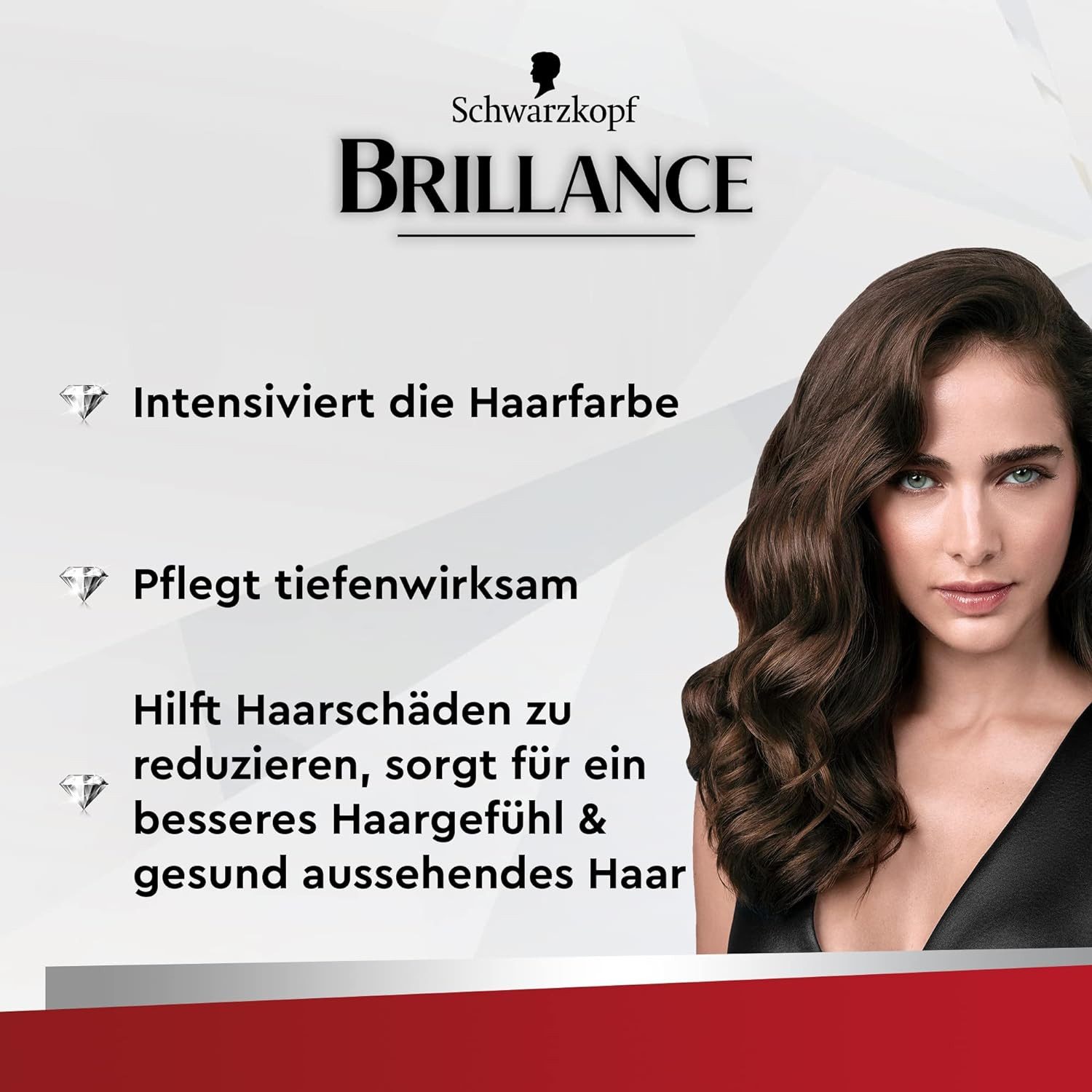 Schwarzkopf Haarfarbe BRILLANCE Glanz-Behandlung Haar Glossing Schoko Braun (3 x 150 ml), Spar-Pack, 3-tlg., pflegt und intensiviert die Haarfarbe, hält bis zu 6 Haarwäschen