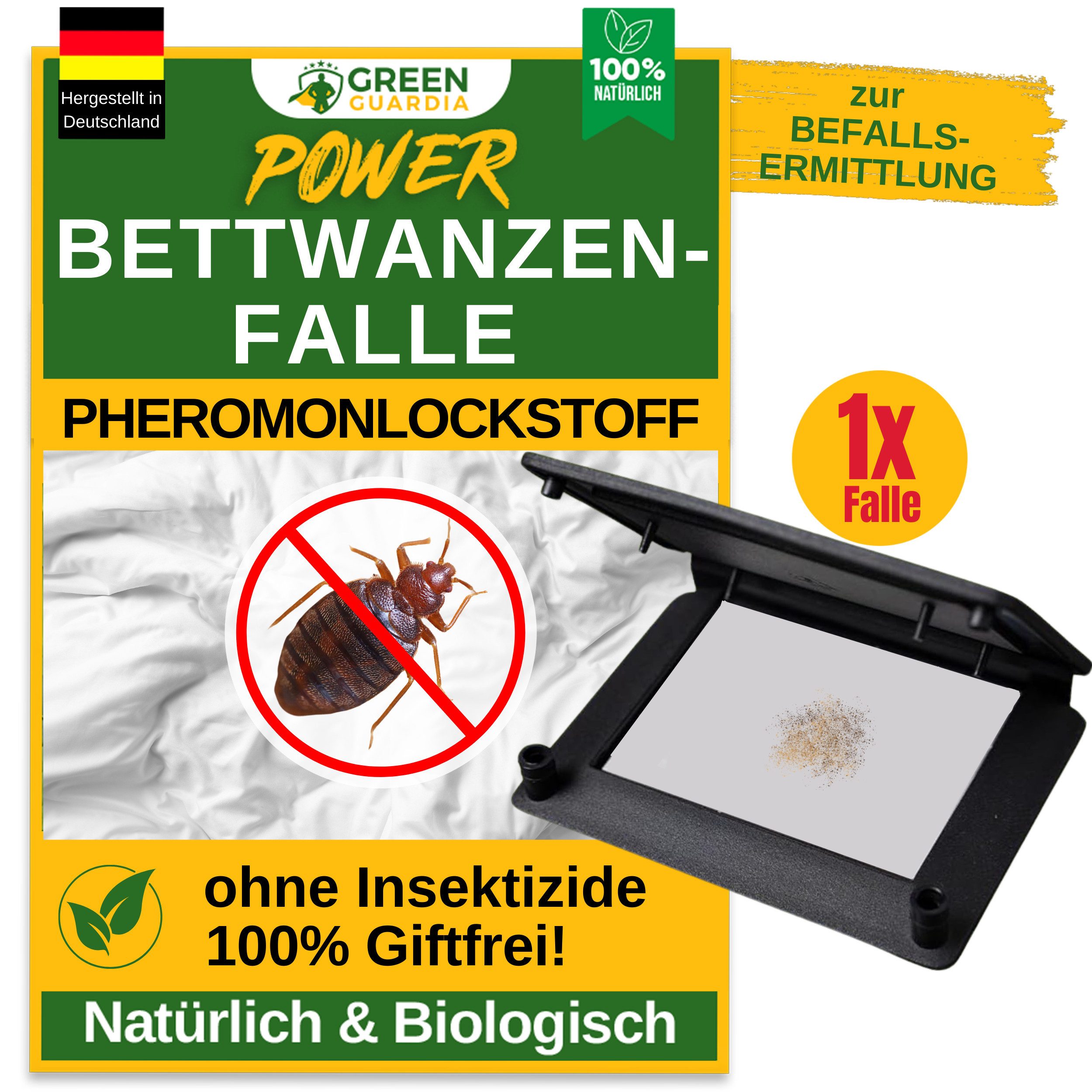 Insektenfalle Bettwanzen Falle mit Pheromon-Lockstoff - insektizidfrei