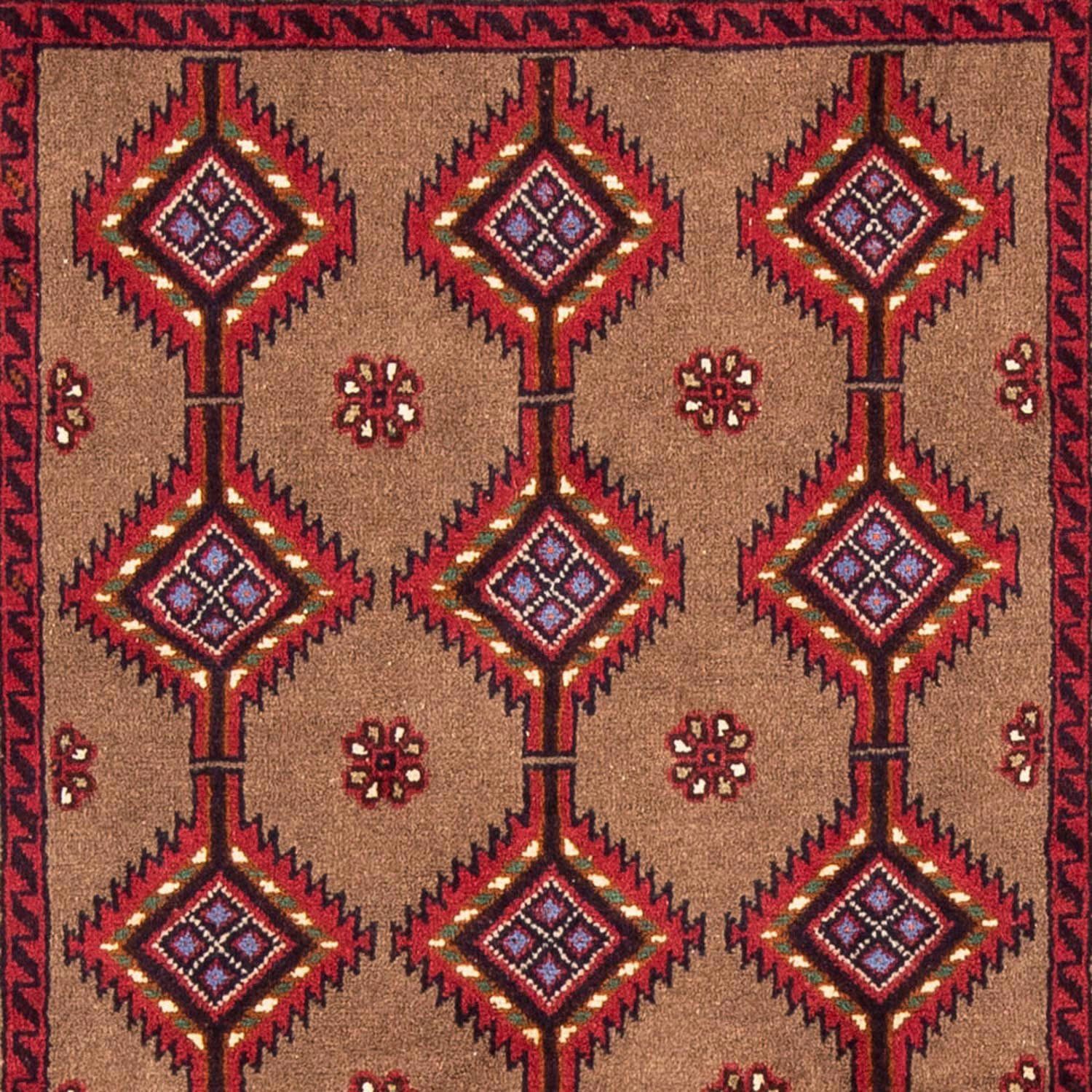 Hochflor-Läufer Belutsch Durchgemustert Rosso cm, morgenland, Handgeknüpft 8 x rechteckig, Höhe: 101 mm, 179
