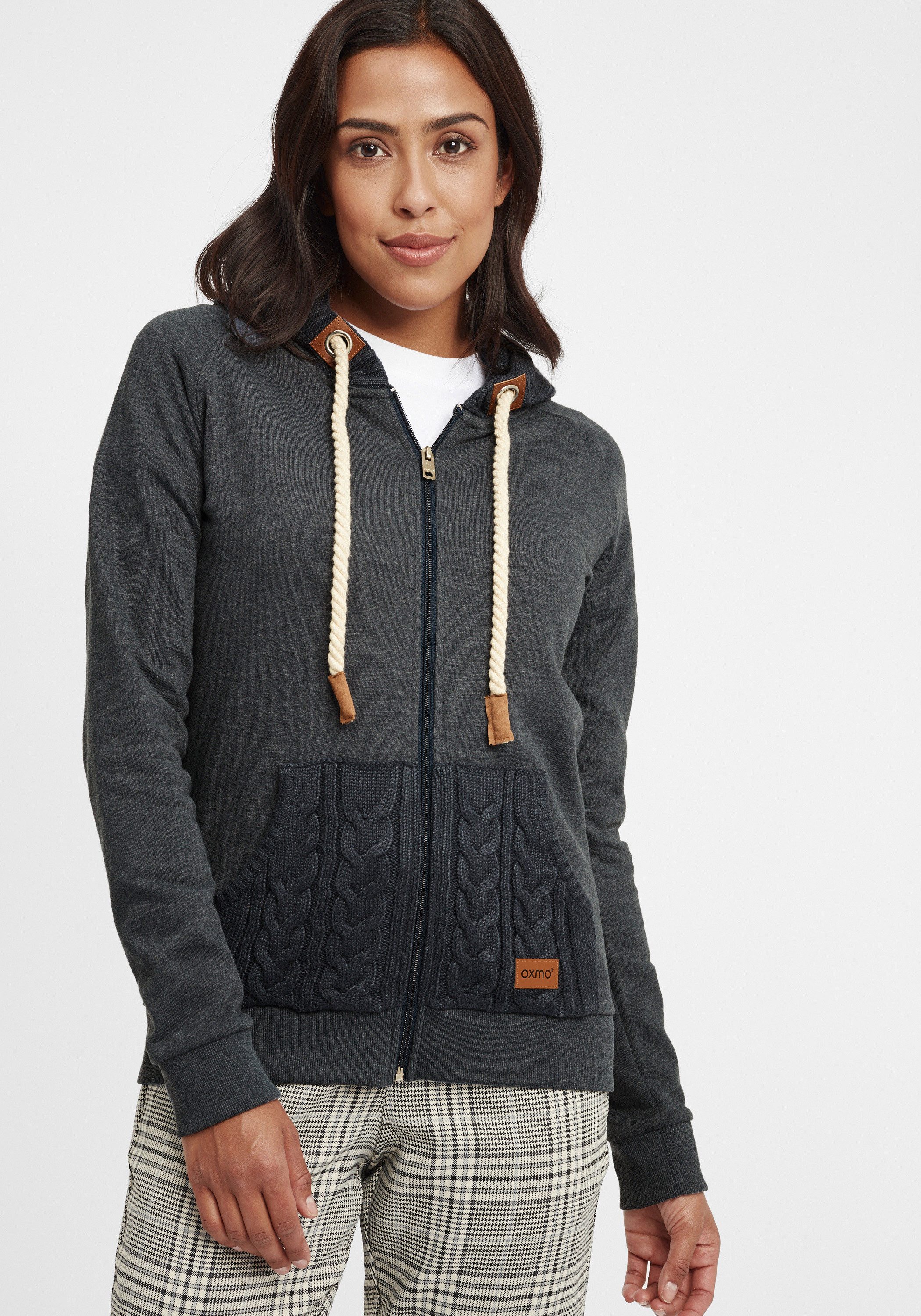 OXMO Kapuzensweatjacke OXMatilda Sweatshirtjacke mit Fleece-Innenseite günstig online kaufen