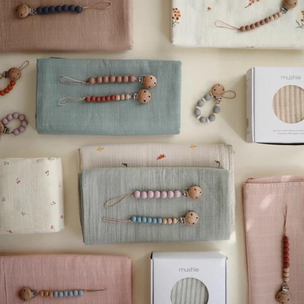 Babydecke MS-217 Musselin Mullwindel Sage, Mushie, Decke Grün Bio-Baumwolle Spucktuch Wickeldecke Wickeltuch