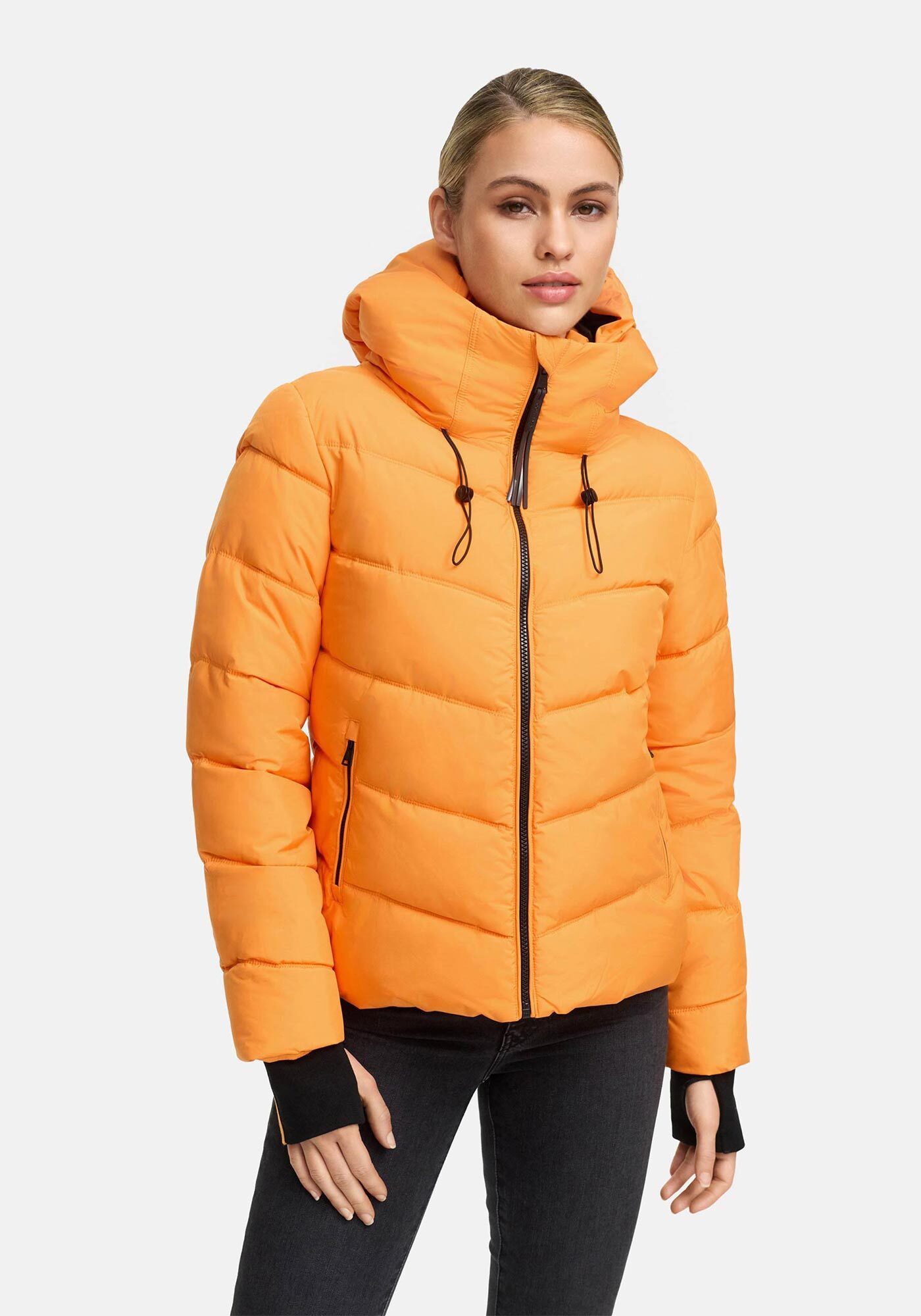 Marikoo Winterjacke Yukanii Kurze Winterjacke mit langen Bündchen und Daumenloch