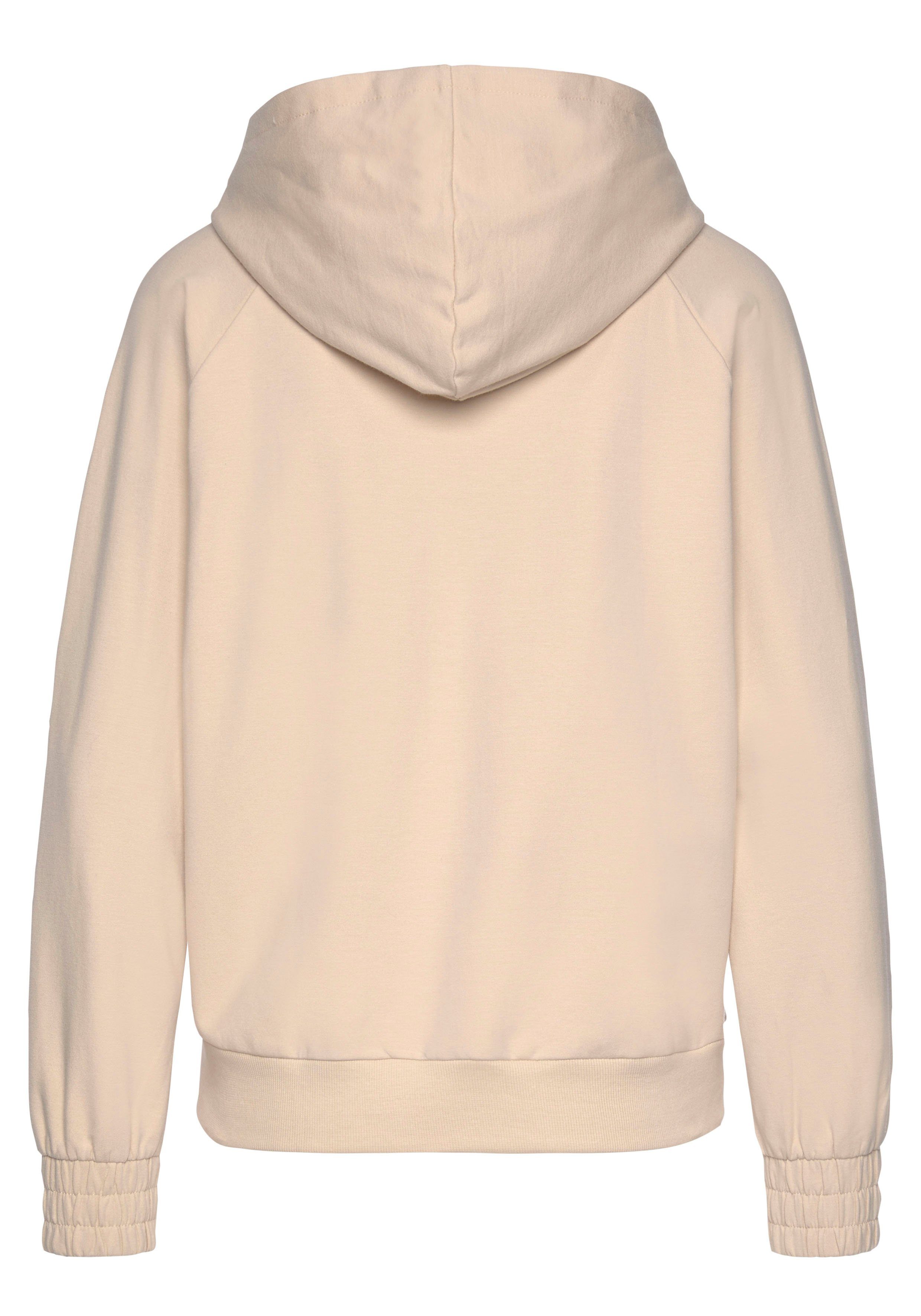 Kapuzensweatjacke mit Teilungsnähten, sportlichen Bench. beige Loungewear Loungeanzug