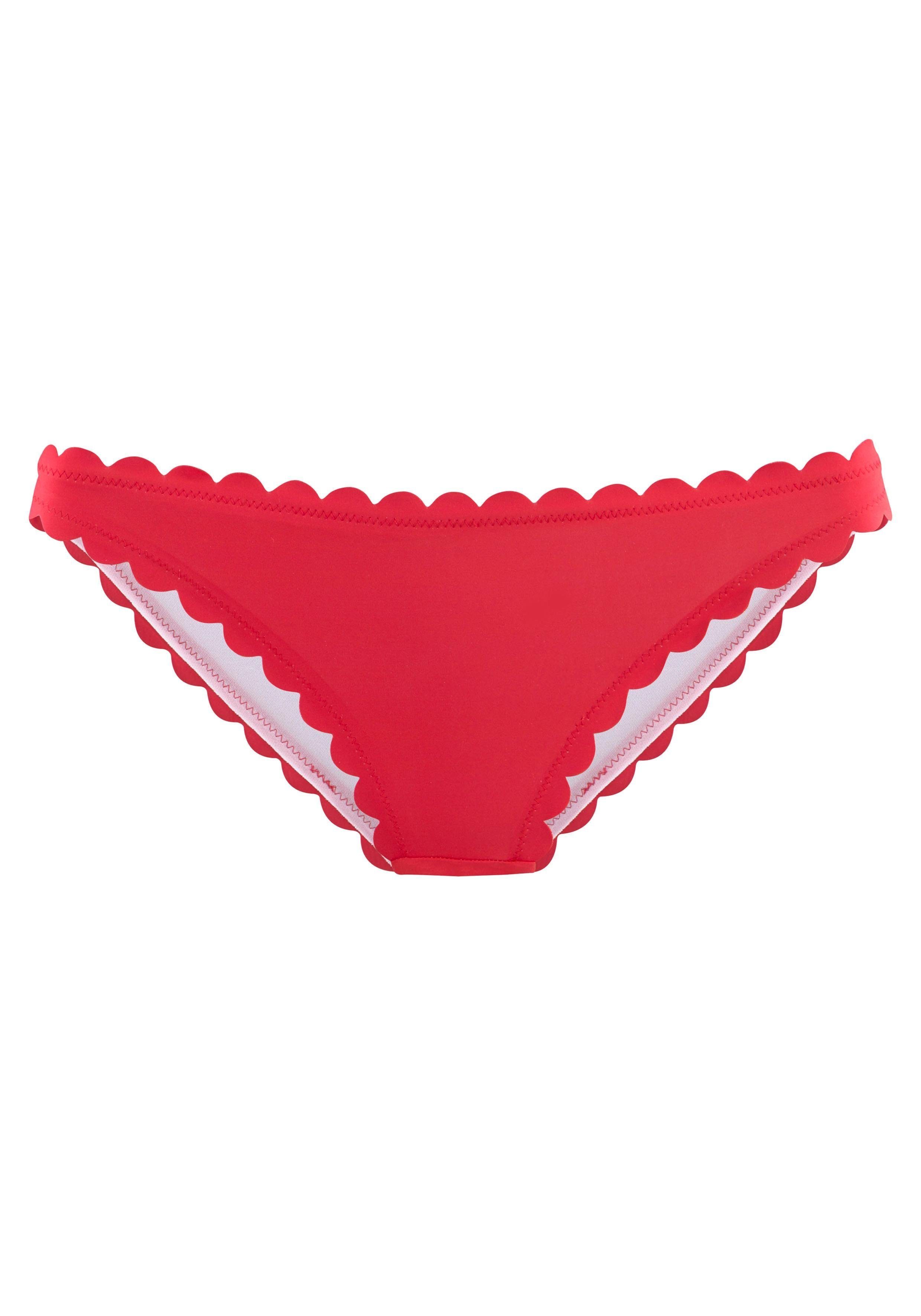 LASCANA in Scallop Bikini-Hose knapper rot Brasilien-Form