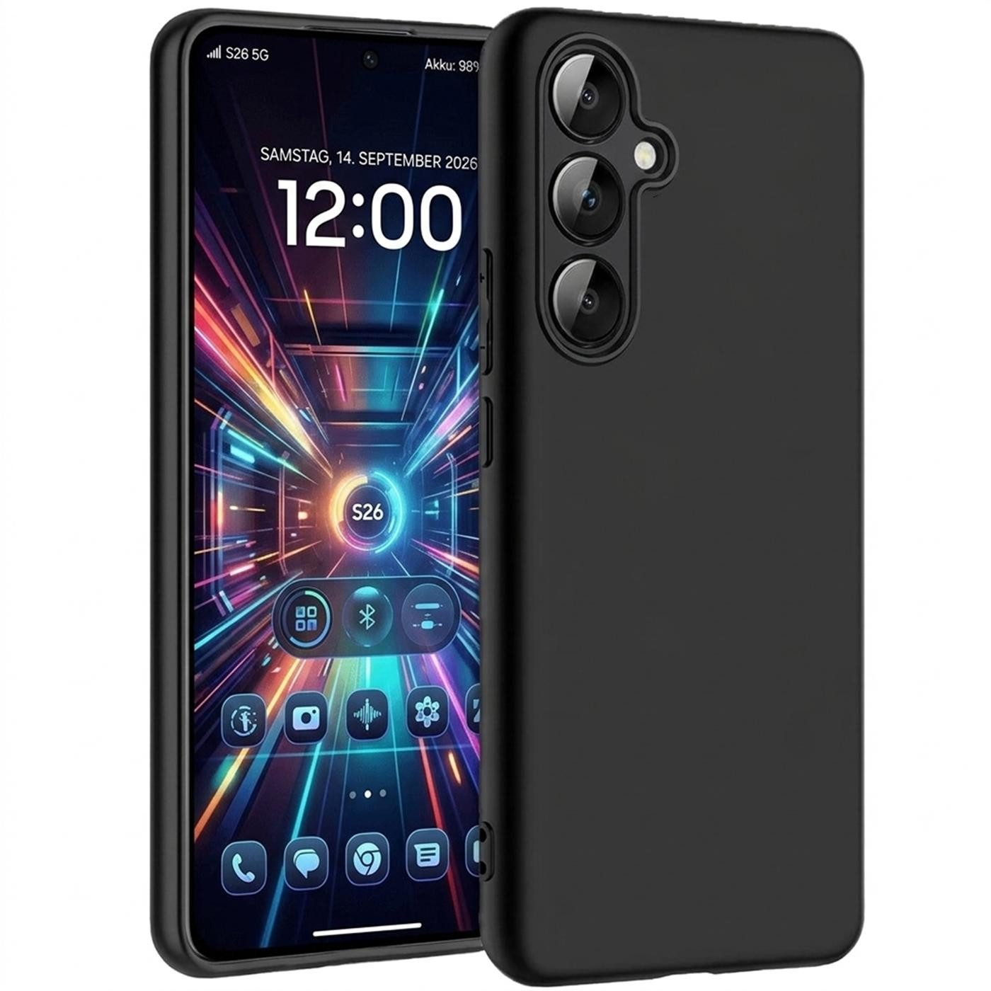 CoolGadget Handyhülle Black Series Handy Hülle für Samsung Galaxy S26 6,3 Zoll, Edle Silikon Schlicht Robust Schutzhülle für Samsung Galaxy S26 Hülle
