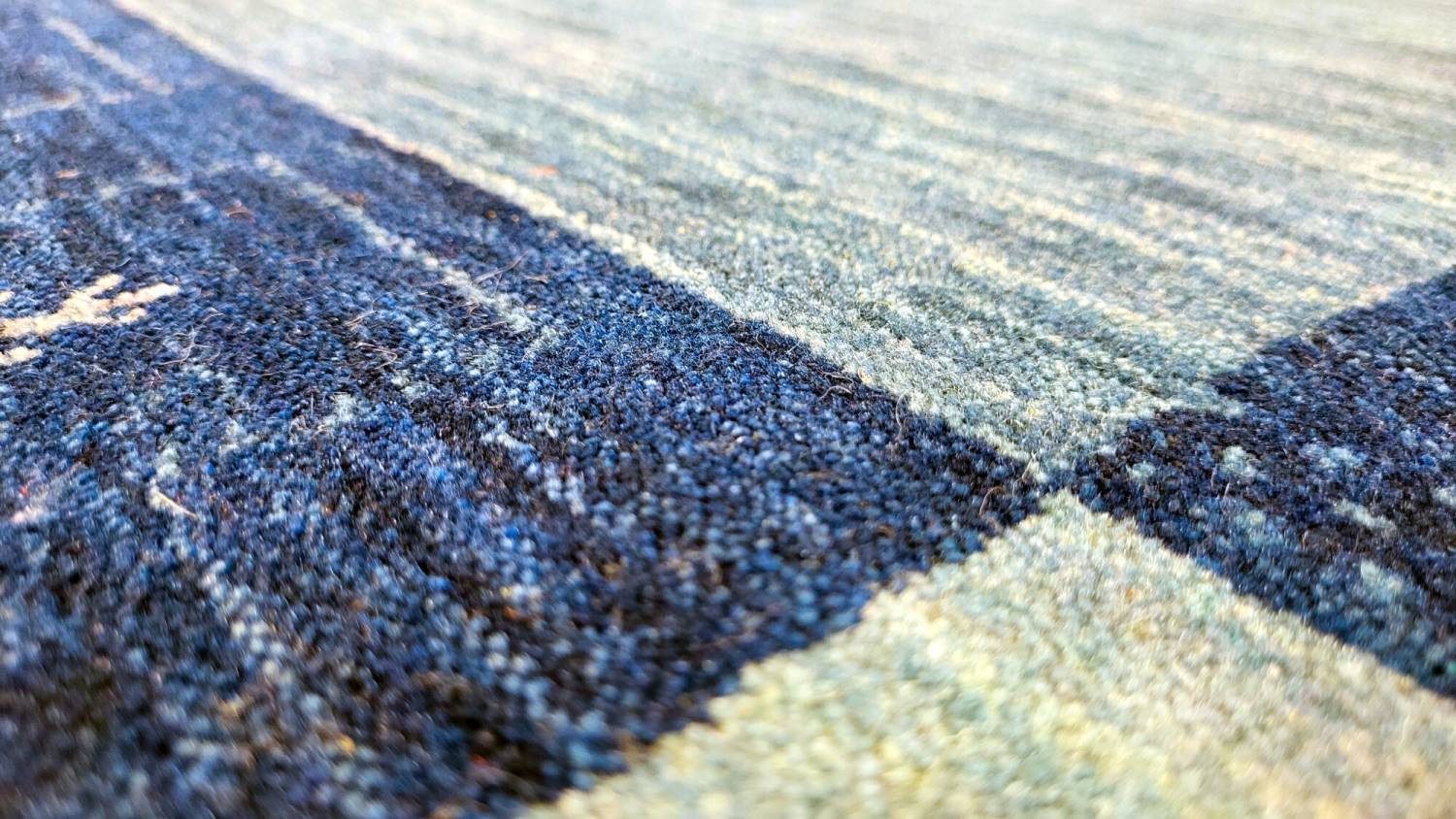Rug Studios Teppich NONZA BORDÜRE, Rechteckig, Höhe: 14 mm, Wohnzimmer, 70 x 140 cm, Blau
