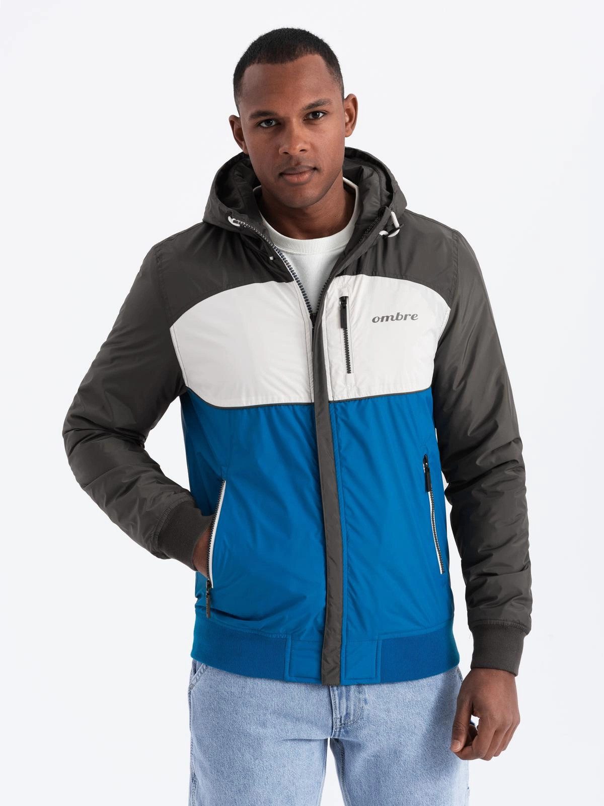 Allwetterjacke Leichte farbige Herren-Sportjacke mit Fleece