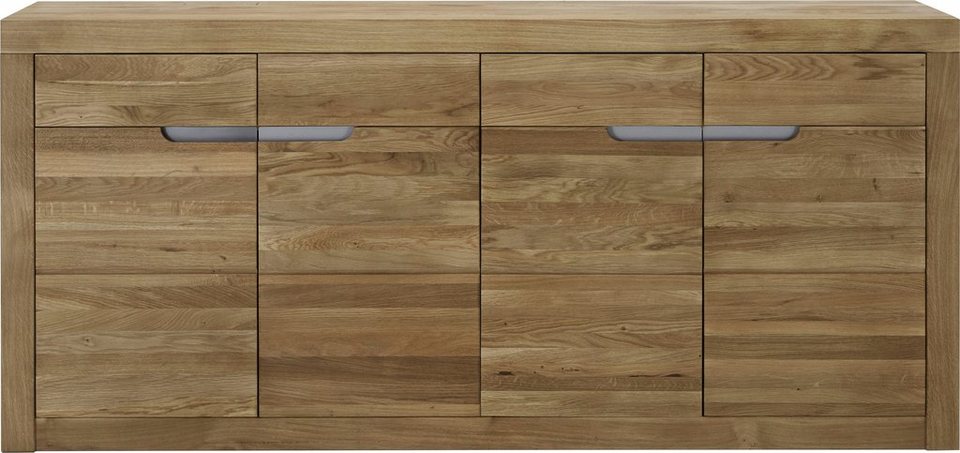 Wohn[glück]lich by Infantil Sideboard Basel, Schrank, Kommode, Wildeiche  massiv Breite 200 cm, Landhaus