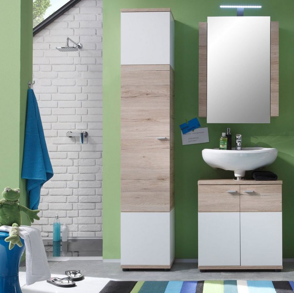 ebuy24 Badezimmer-Set Campus Badmöbelset A mit Bad Spiegelschrank ohne L,  (1-St)