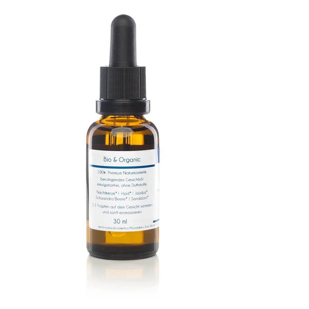 myrto Naturkosmetik Gesichtsöl Calming Face Oil S - Beruhigendes Gesichtsöl für sensible Haut, Bestbewertung bei Codecheck: 100% Grüner Ring EMPFEHLENSWERT