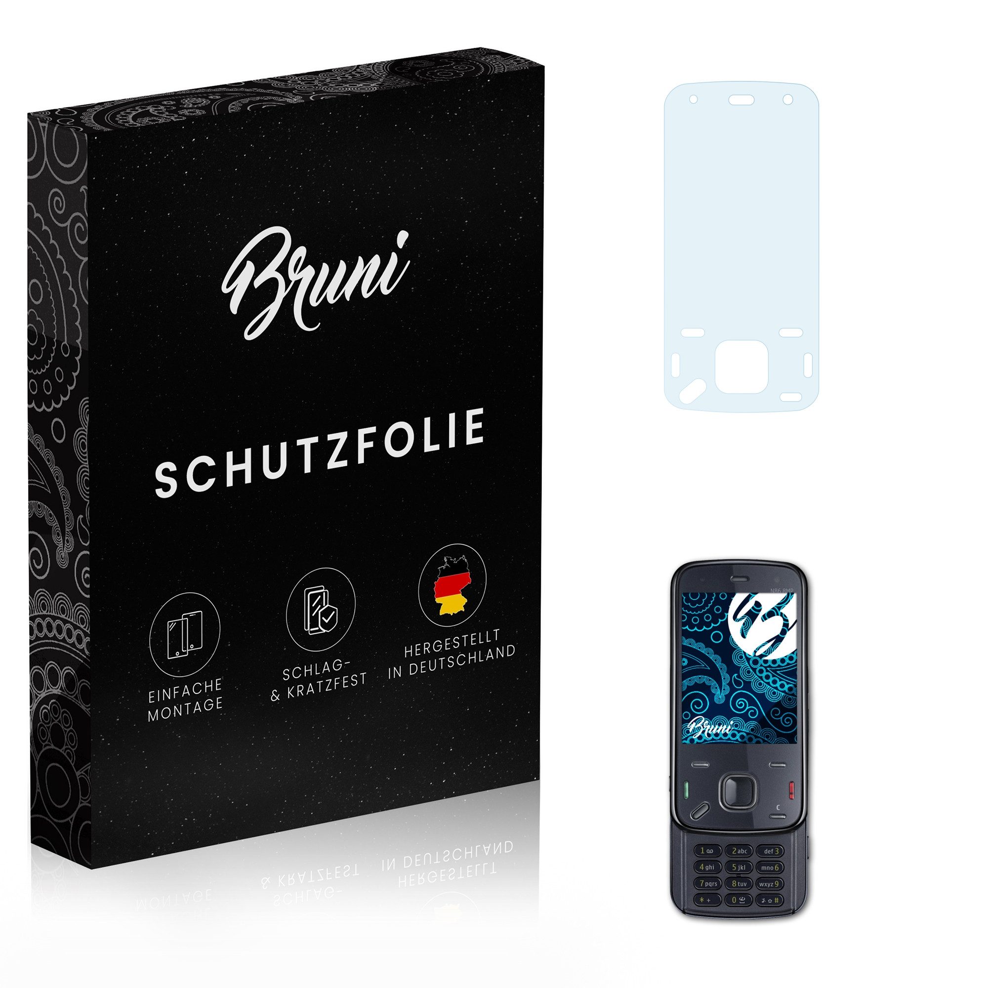 Schutzfolie Glasklare Displayschutzfolie für Nokia N86 8MP