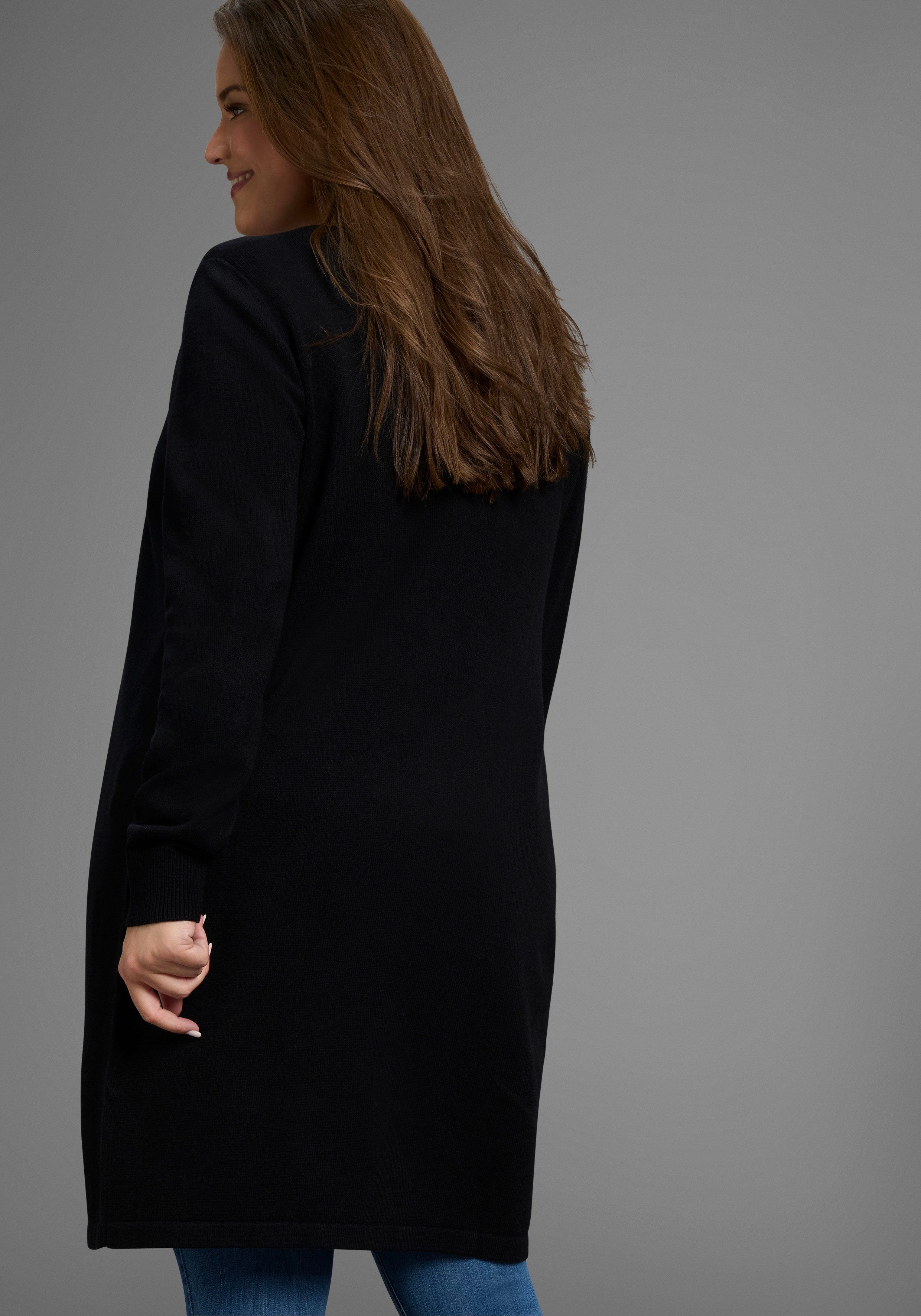 Laura Scott CURVE Longstrickjacke Große Größen in kuschelweichem Wohlfühlstrick – Bild 3 von 5