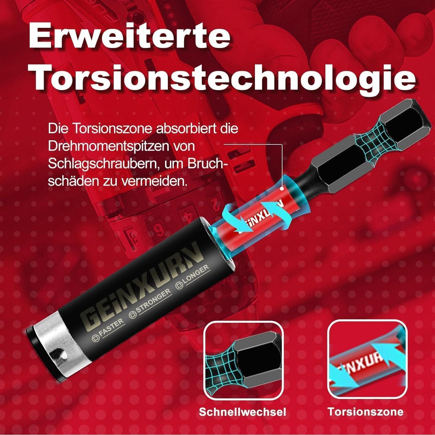 LuxusKollektion Bit-Set Bithalter Schnellwechsel 4tlg. 75/150mm magnetisch