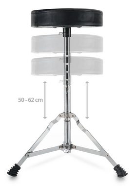 XDrum Schlagzeughocker XDrum Schlagzeughocker Semi, Höhenverstellbar von 50-62 cm