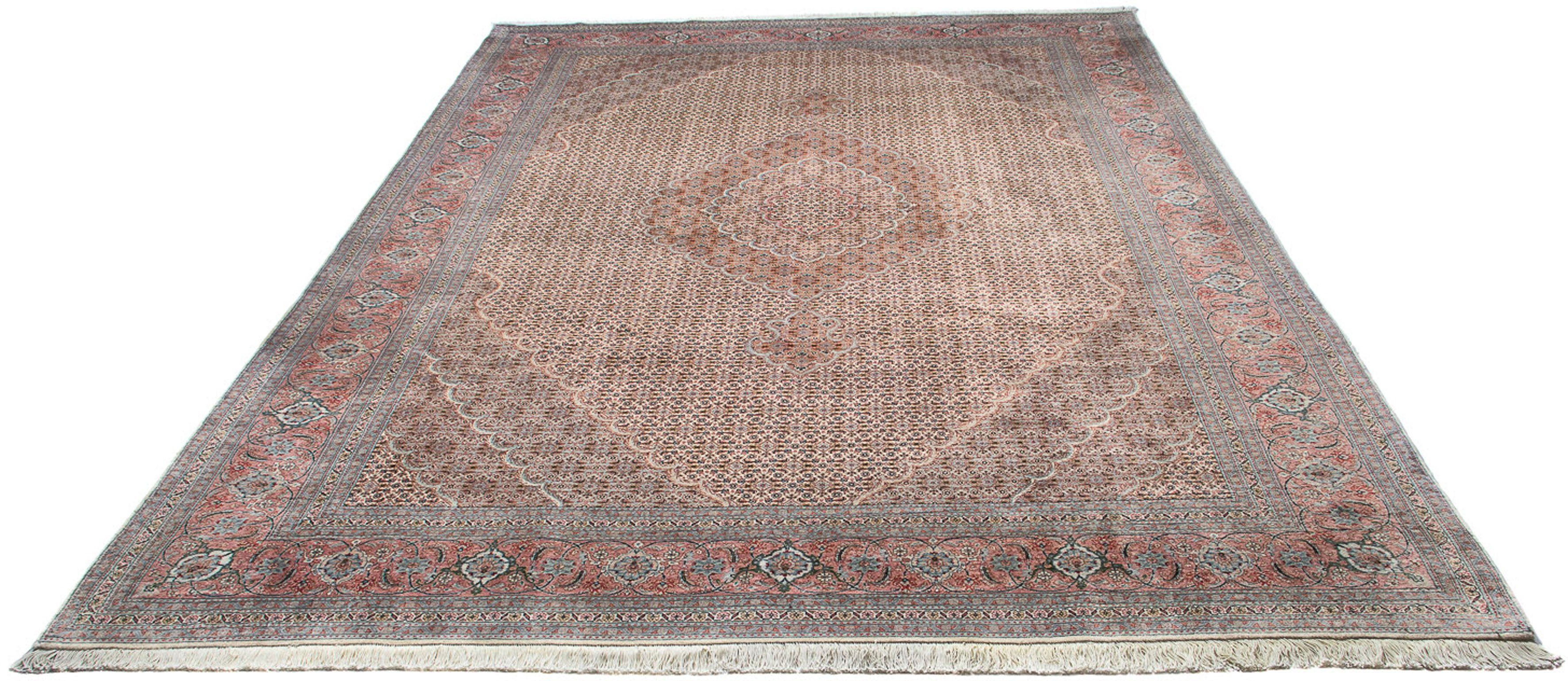 Orientteppich Perser - Täbriz - 293 x 202 cm - hellbraun, morgenland, rechteckig, Höhe: 10 mm, Wohnzimmer, Handgeknüpft, Einzelstück mit Zertifikat