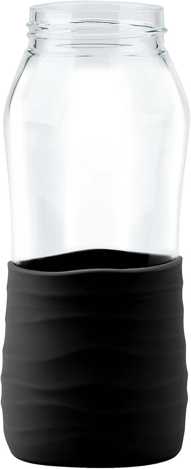Emsa Trinkflasche 2 x Emsa Drink2Go Glas Trinkflasche 0.5 Liter Schraubverschluss Auslau