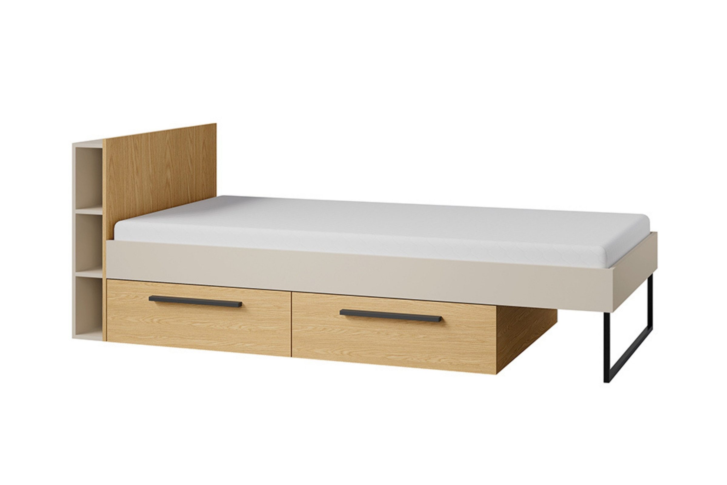 Deine Möbel 24 Jugendbett LIMA 11, 90 x 200 cm, mit 2 Schubladen, Lattenrost und Stauraum (LIMA - Kollektion, 1-tlg., LIMA - Kollektion), rechts/links montierbar, Jugendzimmerbett, Kinderbett