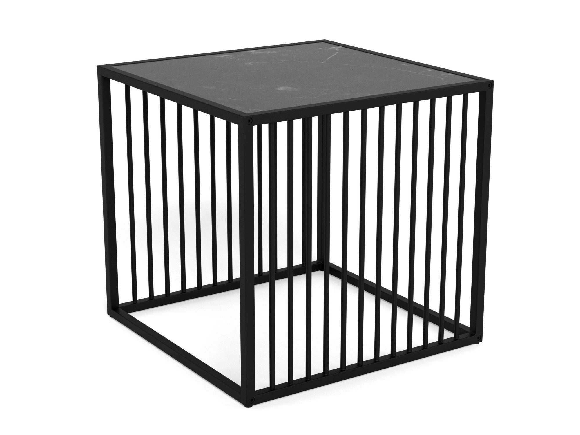 ACTONA GROUP Beistelltisch Kaffeetisch, Beistelltisch, Ecktisch, Tischplatte Izmir schwarz, Maße 40x40x40cm