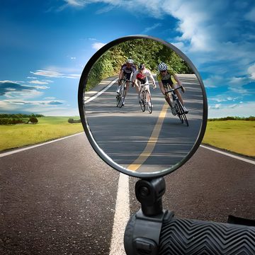Retoo Fahrradspiegel Fahrradspiegel Rückspiegel Lenkerspiegel Links Rechts Fahrrad Spiegel (Fahrradlenker Rückspiegel, Ein hochwertiger Spiegel), Großes Sichtfeld, 360-Grad-Verstellung, Universelle Befestigungssystem