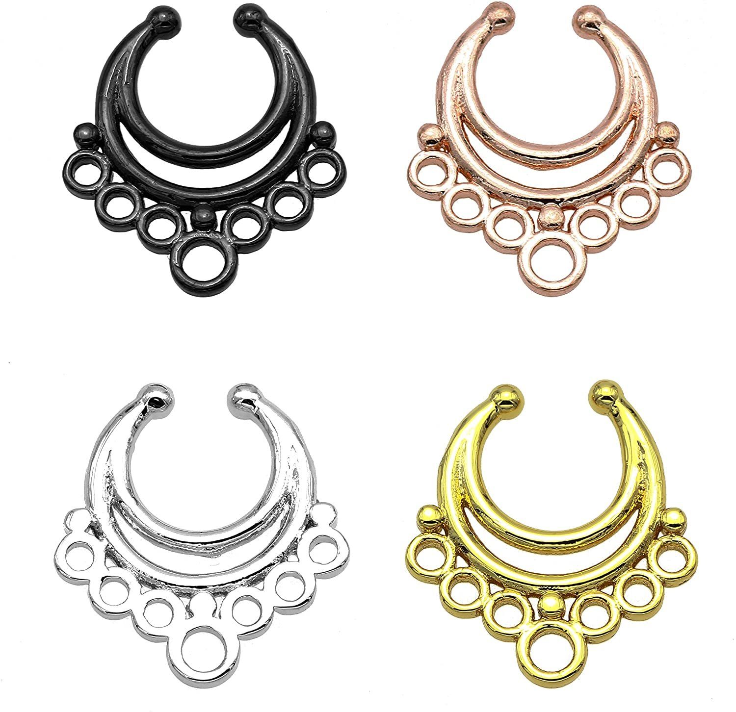 Karisma Bauchnabelpiercing Karisma Titan G23 Fake Septum Ring Nasenring Nasenpiercing, - 1,2 x 8mm hfs-71 - Schwarz