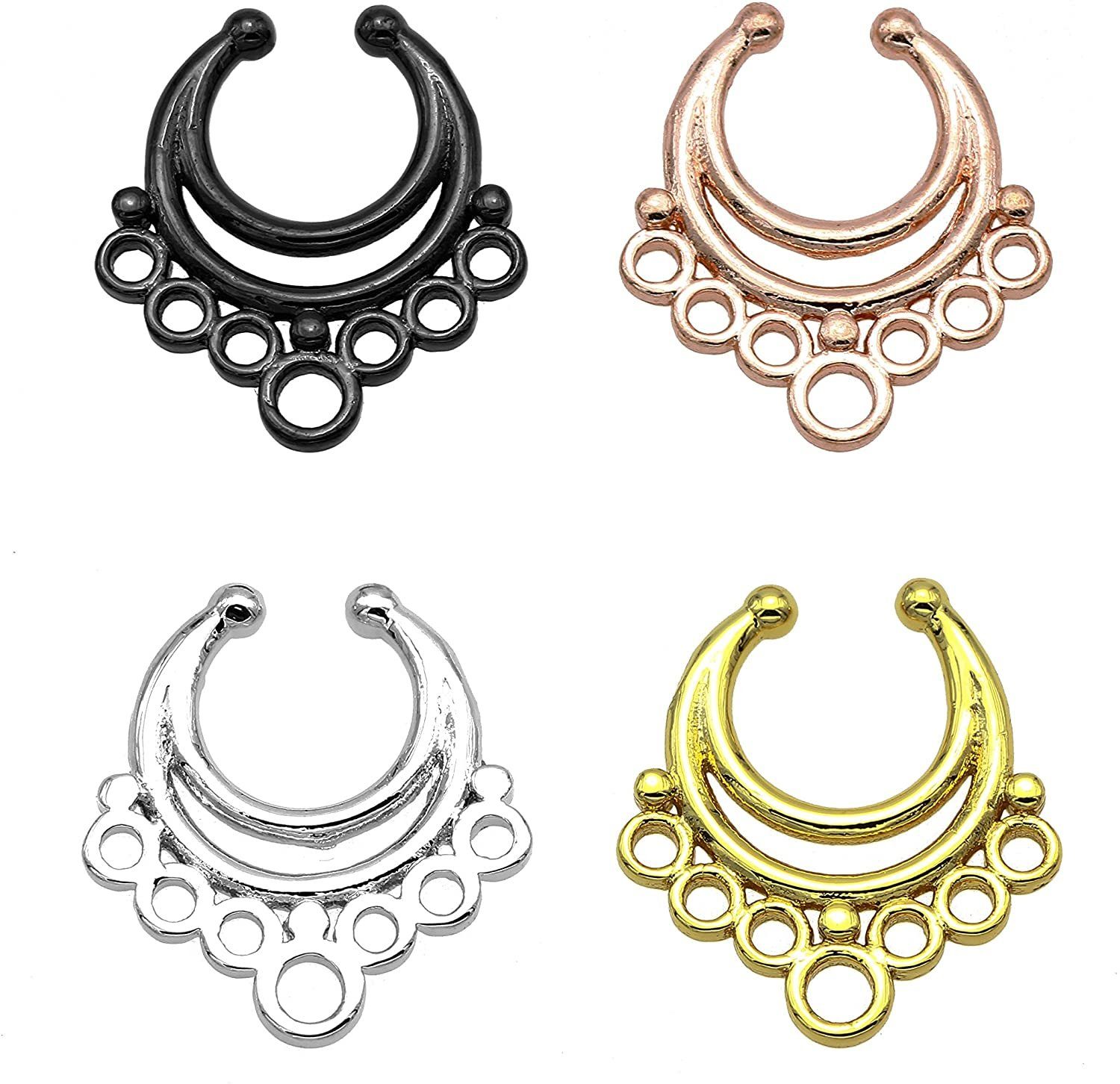 Karisma Bauchnabelpiercing Karisma Titan G23 Fake Septum Ring Nasenring Nasenpiercing - 1,2 x 8mm hfs-71 - Schwarz