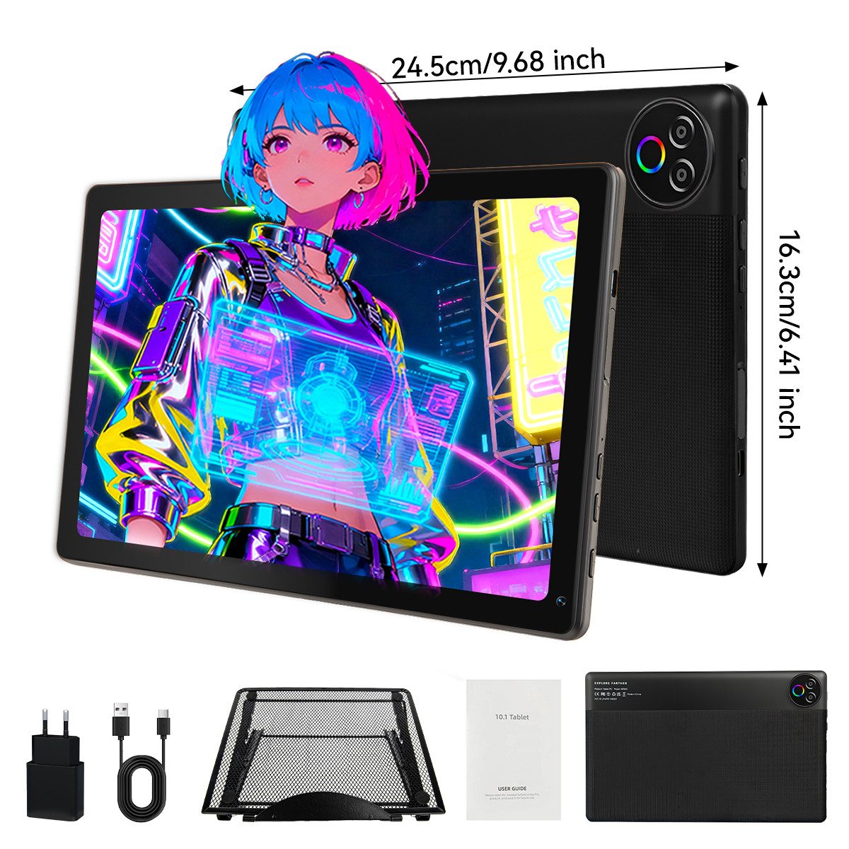 BUFO 10 Zoll Android 15, 20(3+17)GB+64GB, 1280x800 HD Display, WiFi 6 Tablet (10", 64 GB, Android, WiFi, Android 15 mit Kühlständer, 5-Core, Dual-Kameras)