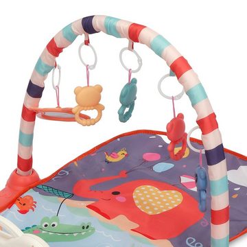 Insma Spielmatte, Krabbeldecke mit 5 Spielzeug, Spielbogen und Füßchenklavier