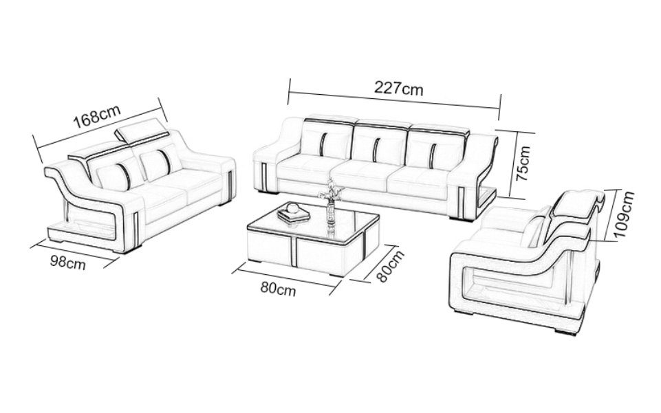 JVmoebel Sofa Dreisitzer Made Big Europe Leder 3 Couchen Sitz in Couch Polster Designer Sofa Sofas