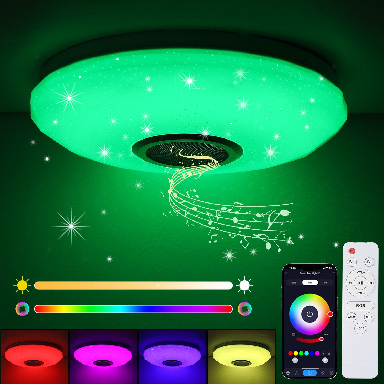 oyajia Deckenleuchte Sternenhimmel-Effekt RGB Deckenlampe mit günstig online kaufen