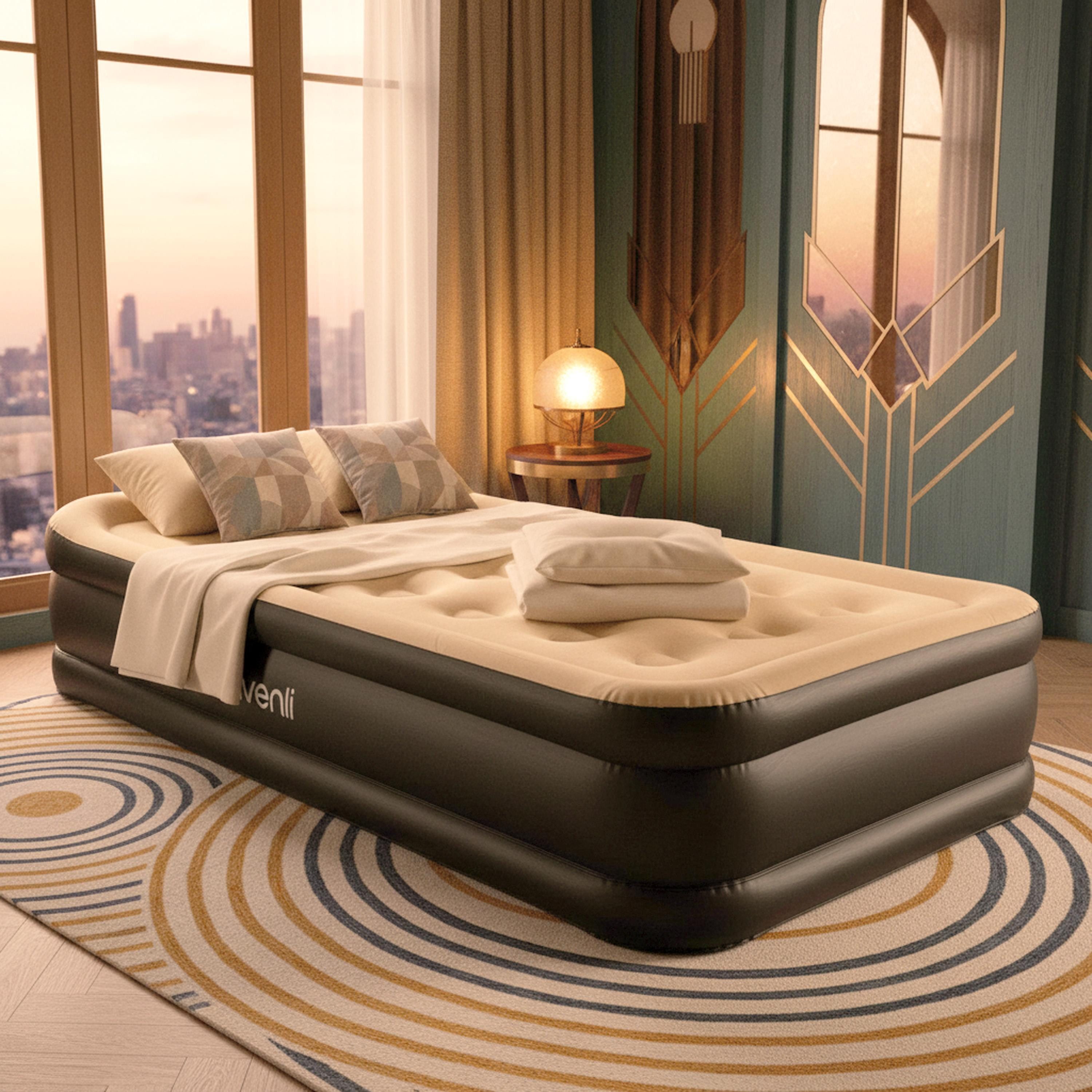Avenli Luftbett Luftmatratze selbstaufblasend 1 Person 196x97x47cm Twin-Size, (Gästebett Matratze mit integrierter Elektropumpe, 2-tlg., Reisebett elektrisch mit weicher beflockter Oberfläche), aufblasbar mit Pumpe und Tragetasche