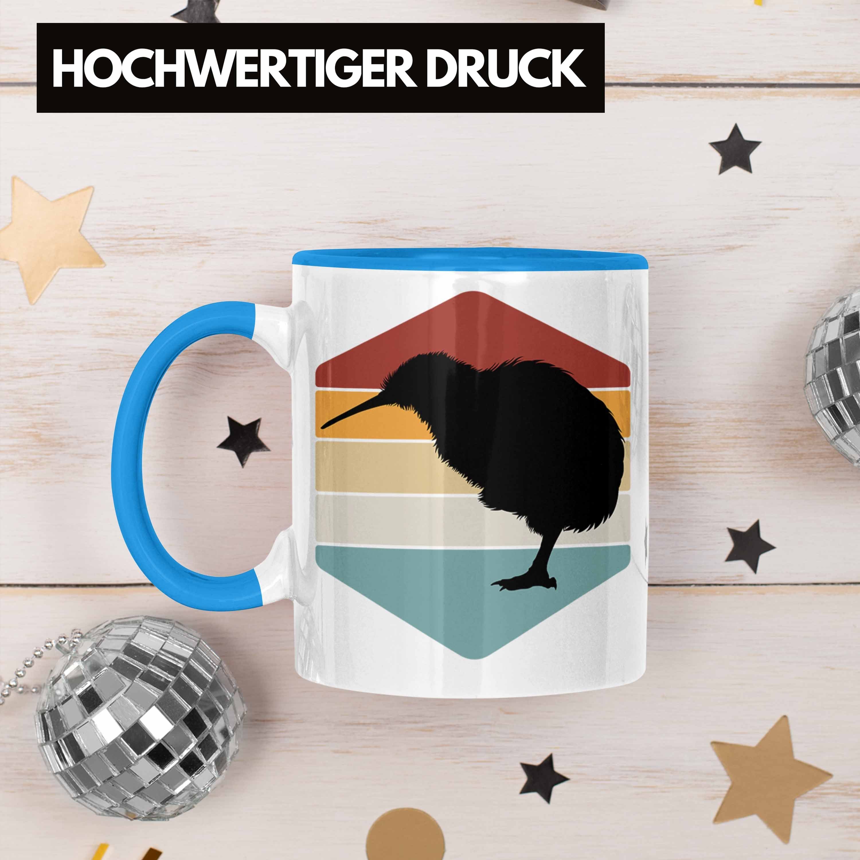 Trendation Tasse Neuseeland Kiwi Tier Auslandsjahr Geschenkid Blau Geschenk Newzeeland Tasse