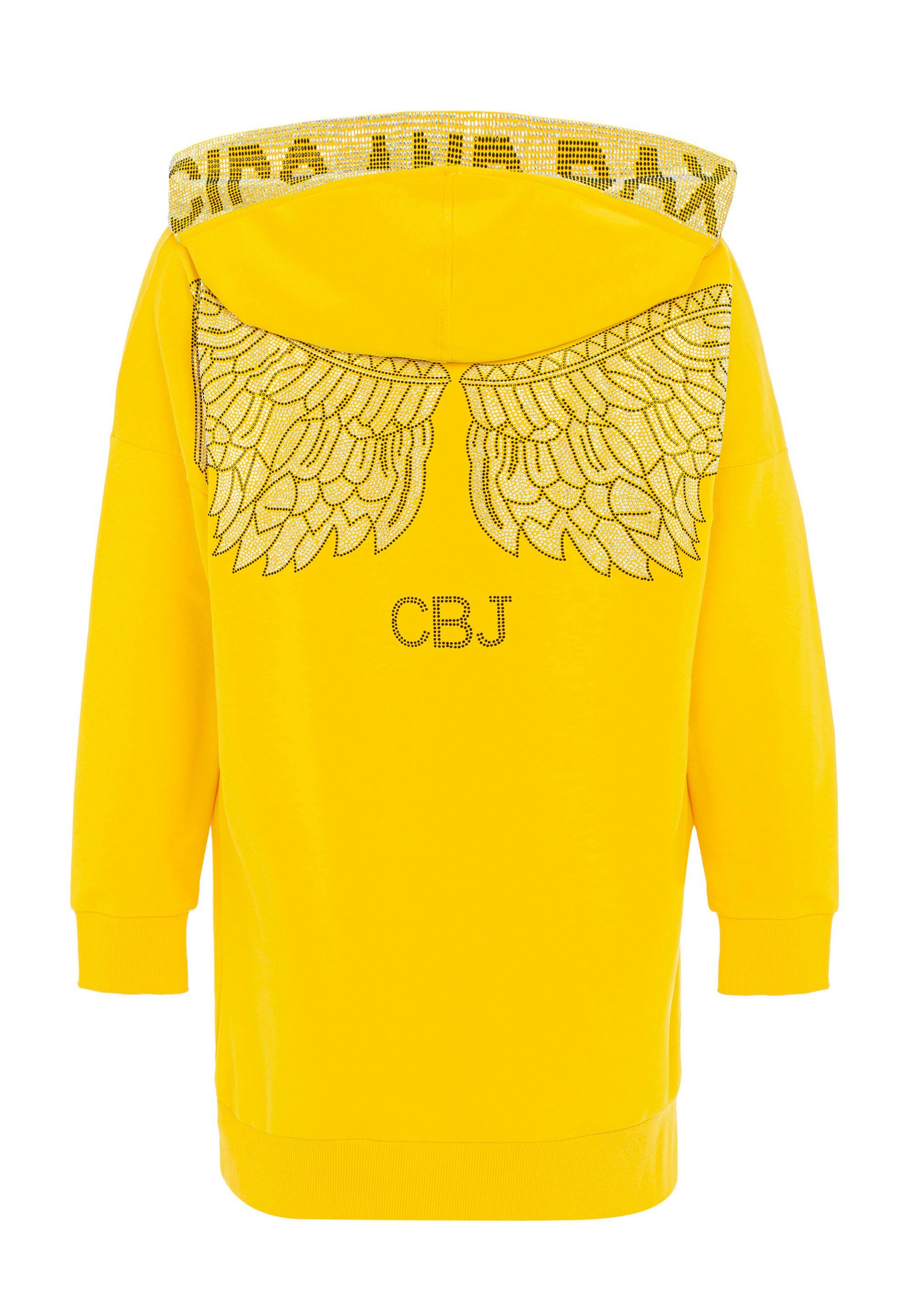 Cipo & Baxx Jerseykleid mit gelb aufwendigem Strass-Design