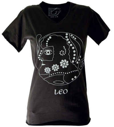 Guru-Shop T-Shirt Sternzeichen T-Shirt `Löwe` - schwarz alternative Bekleidung