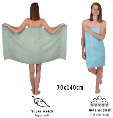 Betz Handtuch Set 12-TLG. Handtuch Set Premium Farbe heugrün/Ocean, Baumwolle, (12-tlg)