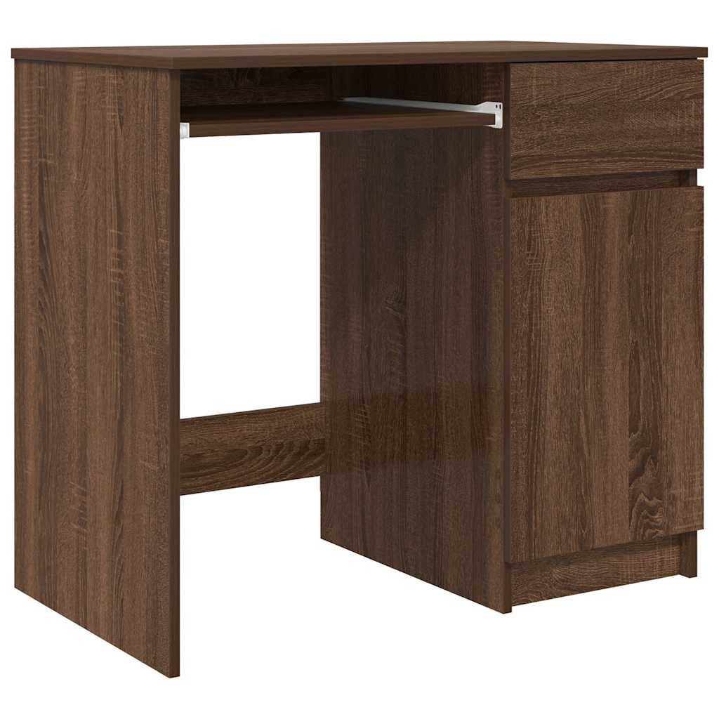 vidaXL Schreibtisch Schreibtisch Braun Eichen-Optik 86x49x76 cm Holzwerkstoff