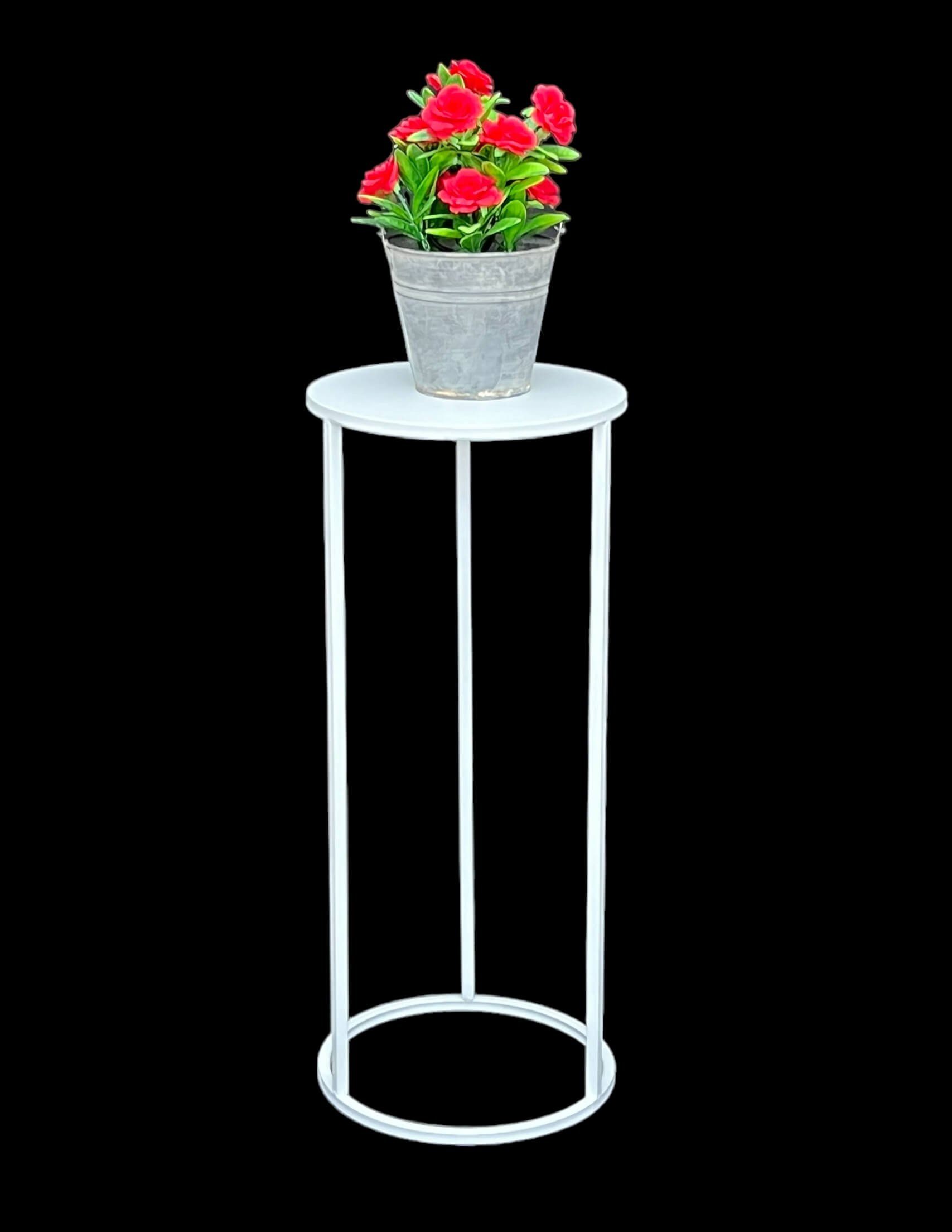 DanDiBo Blumenhocker Metall Weiß Rund 50-70 cm Blumenständer 96483 – Bild 5 von 5