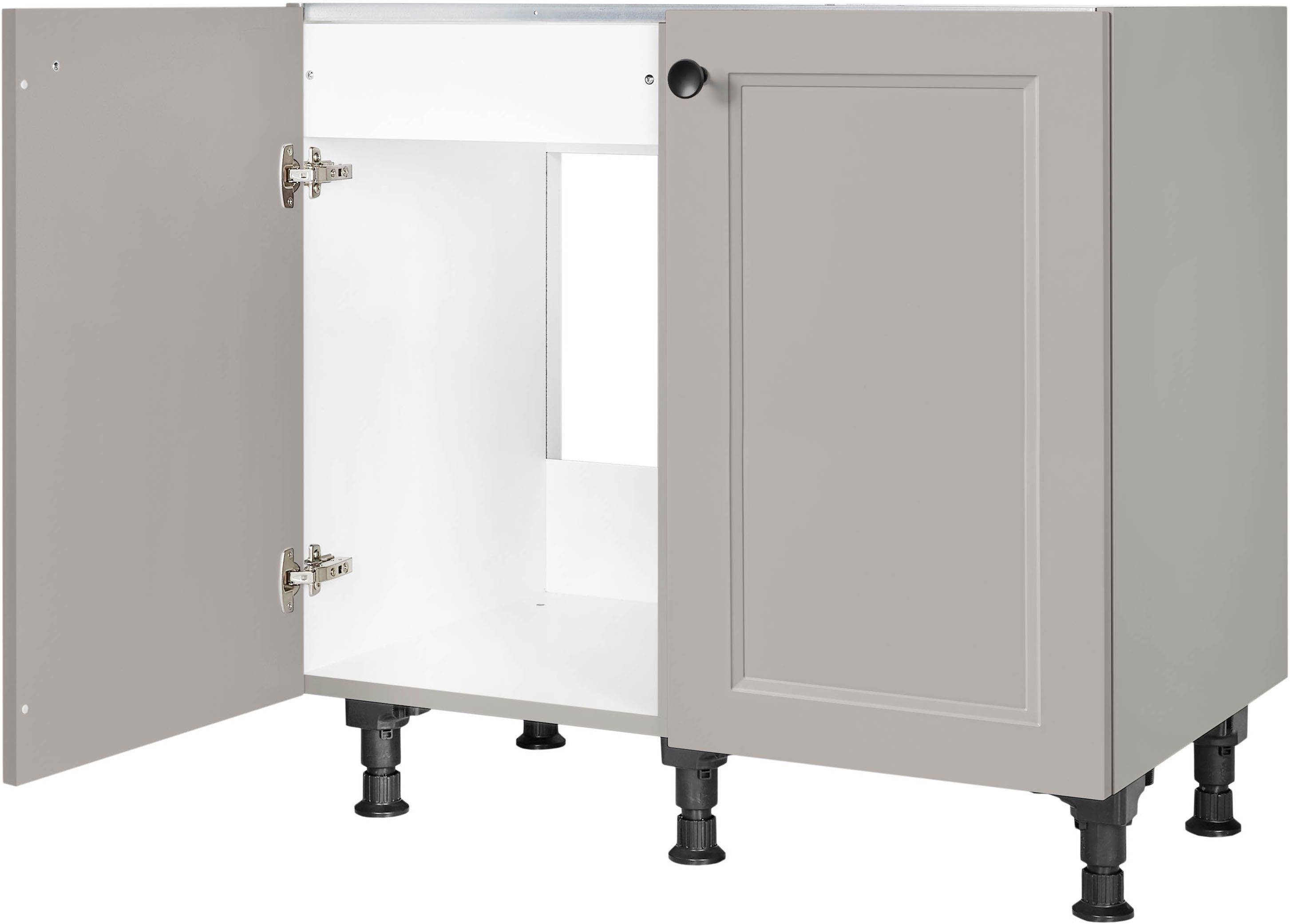 nobilia® Spülenschrank "Cascada", vormontiert, mit höhenverstellbaren Sockelfüßen, Breite 90 cm